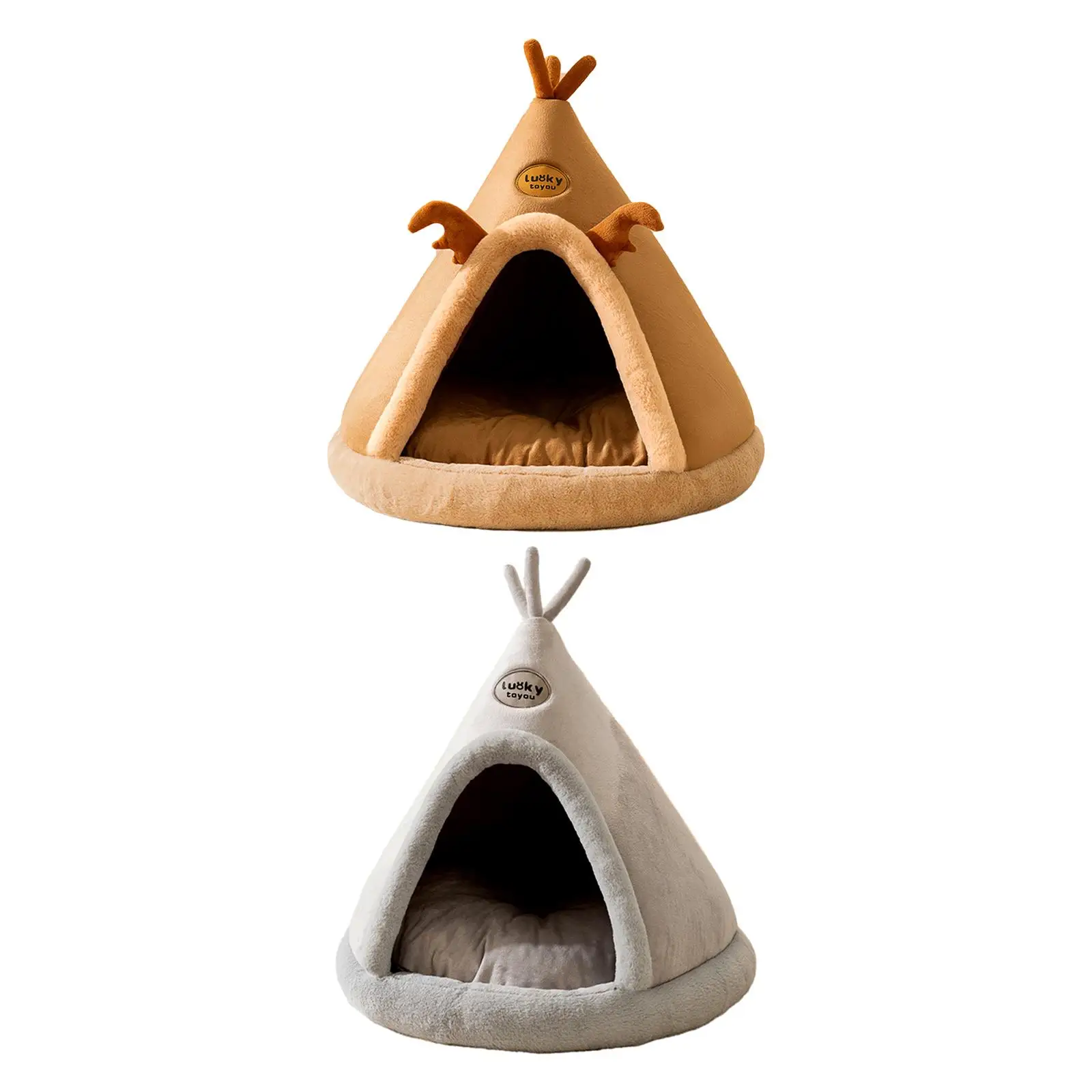 Cat Bed Cave Calming Christmas Ornament Cozy Semi Closed Cat Nest Pet Cat Shelter Xmas Kitten Hut for Dog Kitten Puppy Cats