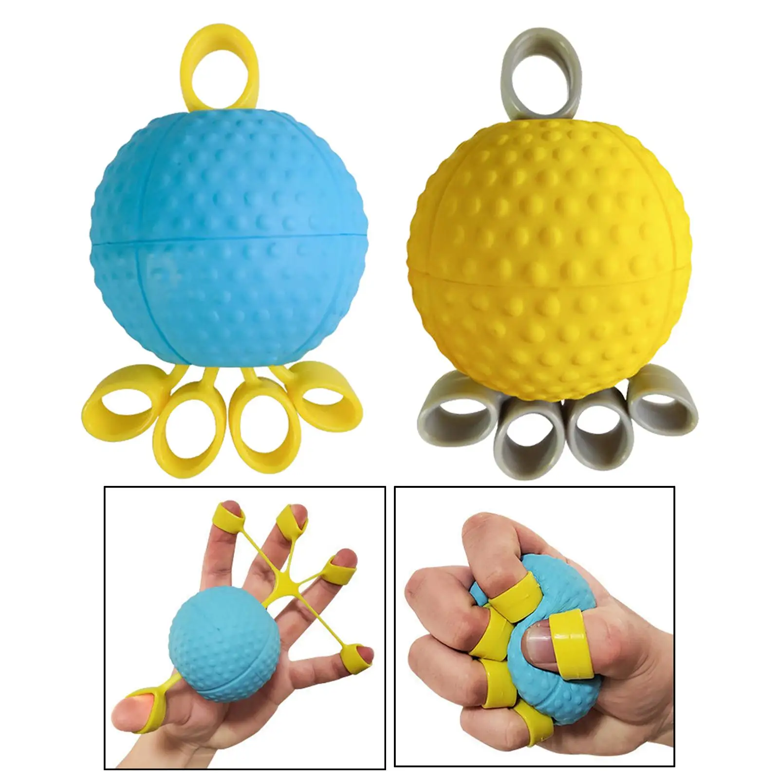 Finger Grip Ball Massage Hand Exerciser Training Equipment Finger Orthosis for Hand Cramps Elderly Therapy Ball Squeeze Ball