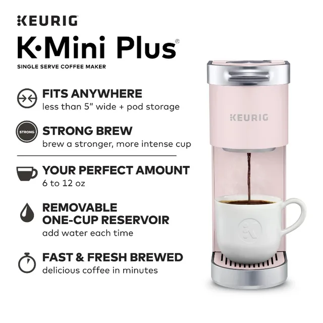 Keurig K-Mini Plus Single Serve K-Cup Pod Coffee Maker [Dusty Rose] - HD  Enterprises TT
