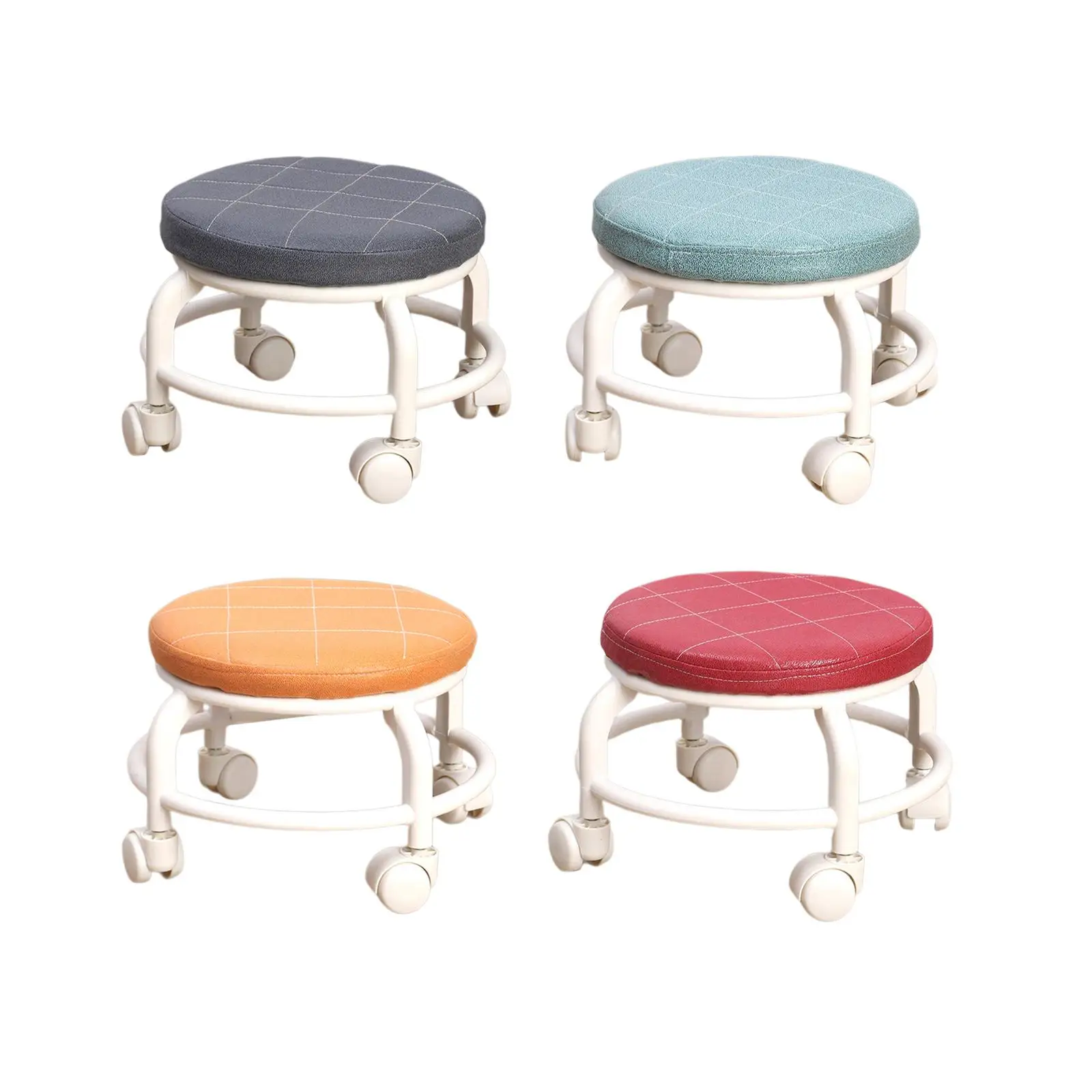 Low Rolling Stool Multifunctional Short Small Stool Chair Universal Swivel Casters Small Shoe Stool Seat for Shop Kids and Adult
