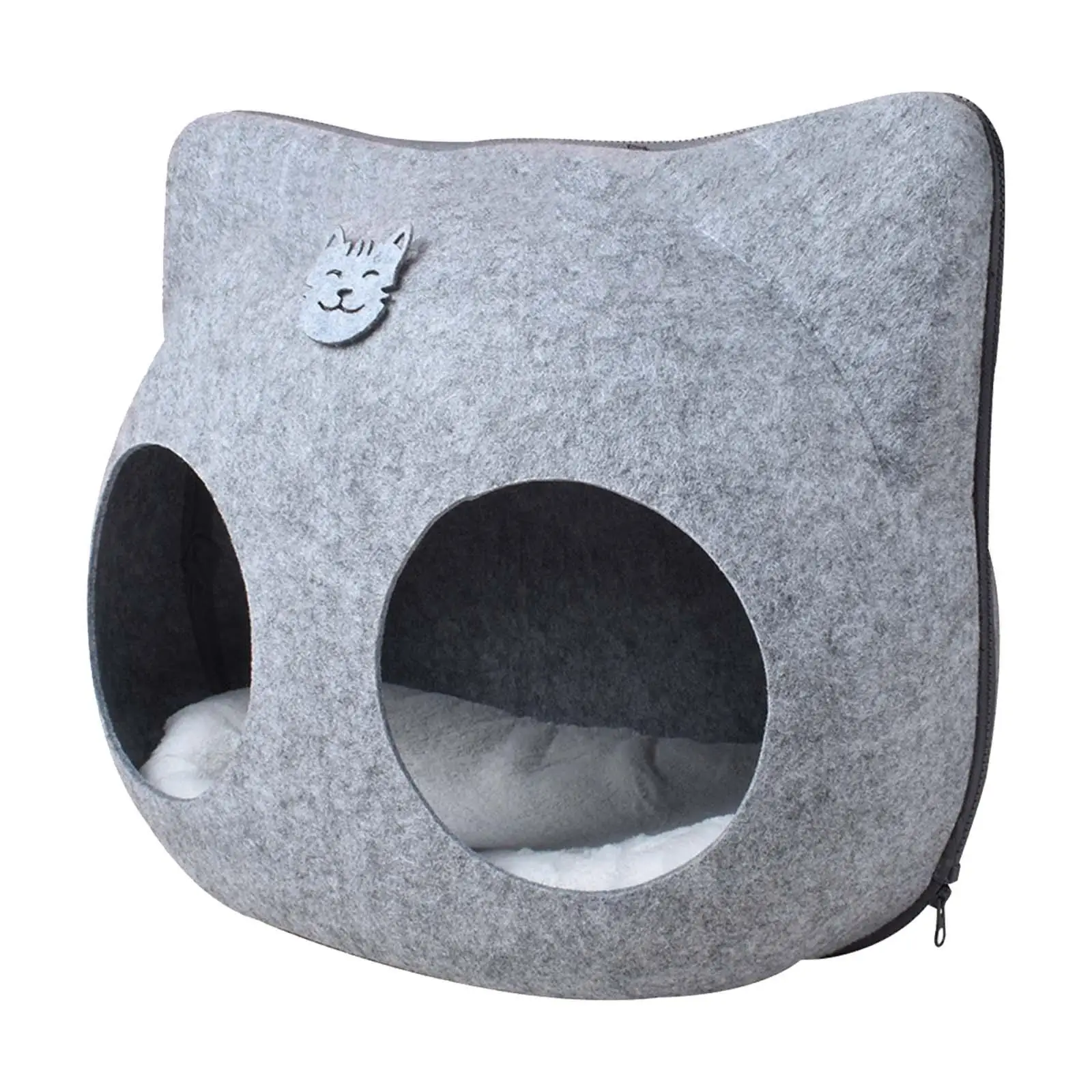 Bed Cute Enclosed Cat Bed Felt Cat Bed Cave Toy Detachable Cat Nest Pet Sleeping Bed Washable for Dogs Cat Home Winter