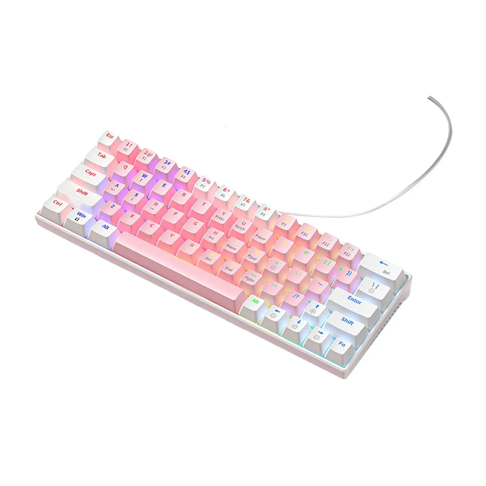 Wired Mechanical Keyboard Free Drive High and Low Support Legs Hot Swap Keyboard RGB Backlit USB Gaming Keyboard Laptop Keyboard