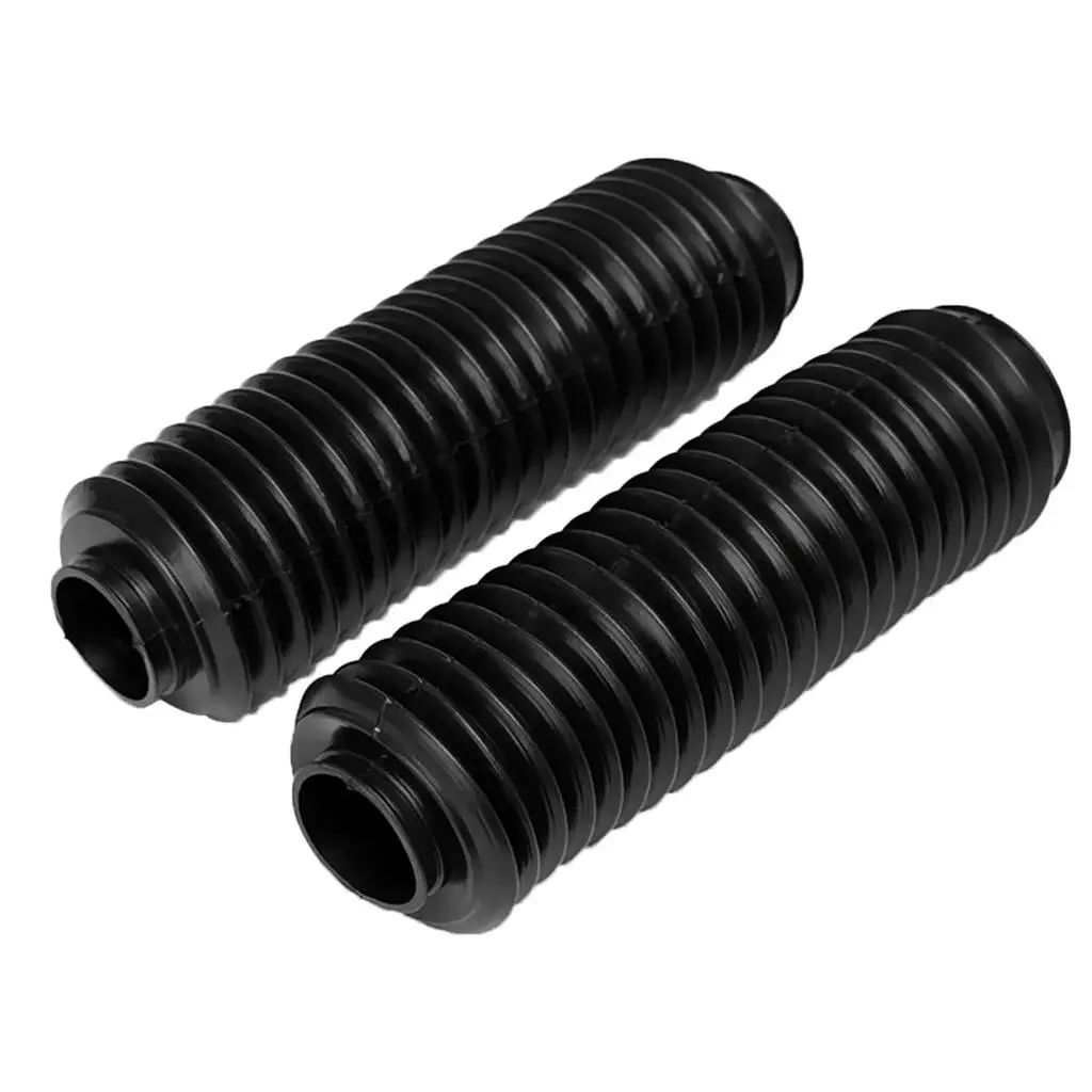 Pair Black Front Shock Absorber Rubber Boots Dust Cover for Motorcycle