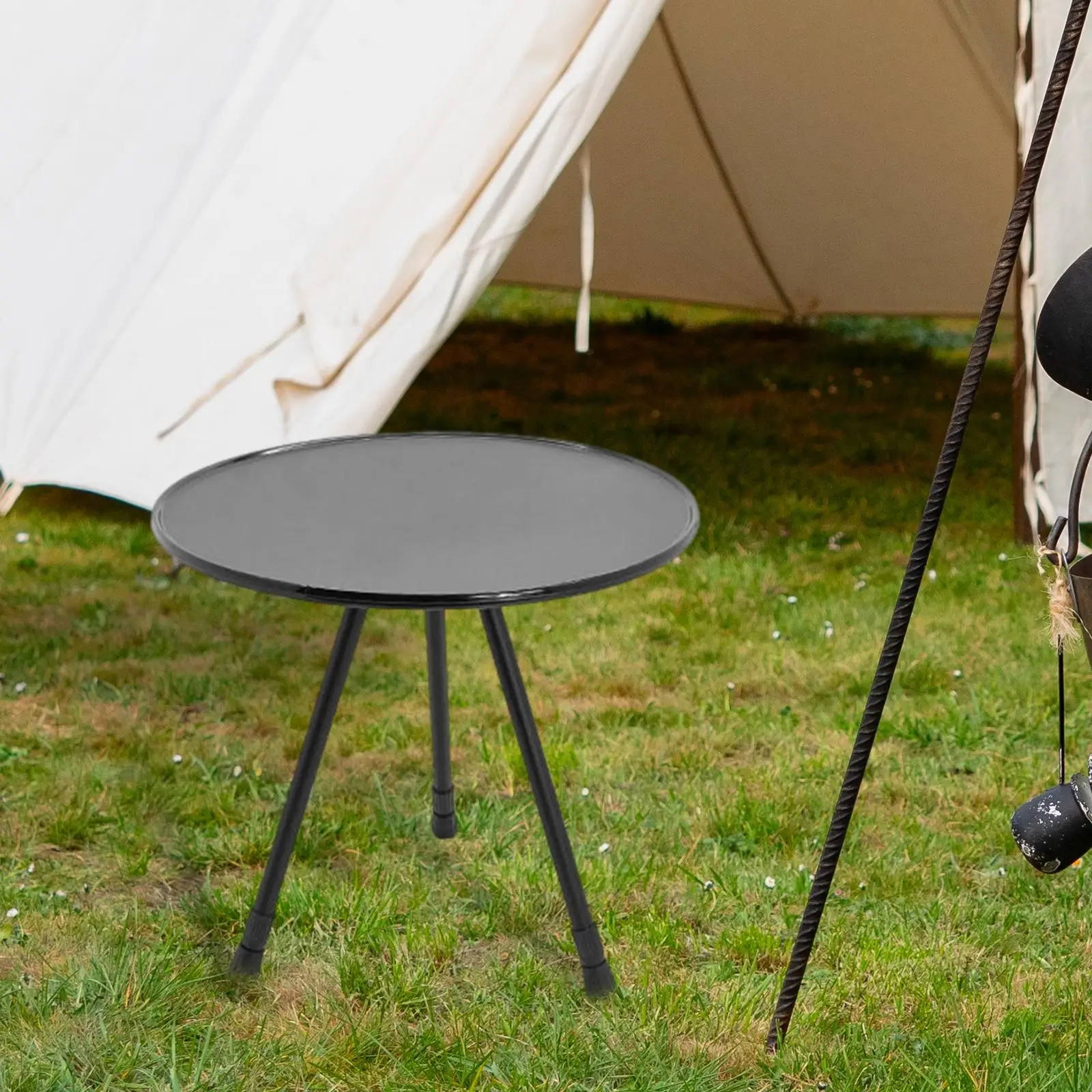 Portable Triangular Round Table Foldable Stable Furniture Stable Telescopic Lifting Desk for Backpacking Picnic Party Beach BBQ