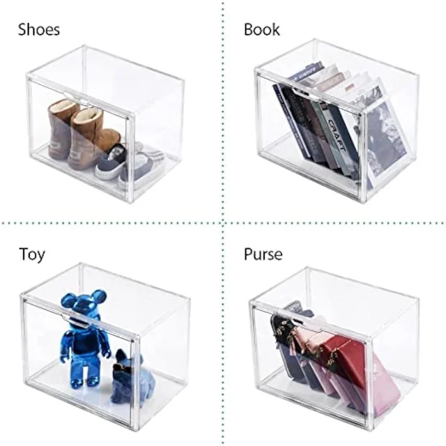  ZLLZUU Purse and Handbag Storage Organizer for Closet, Clear  Acrylic Display Case for Collectibles, 3 Pack Plastic Storage Boxes with  Magnetic Door for Wallet, Cosmetic, Toys (Large Door) : Home 