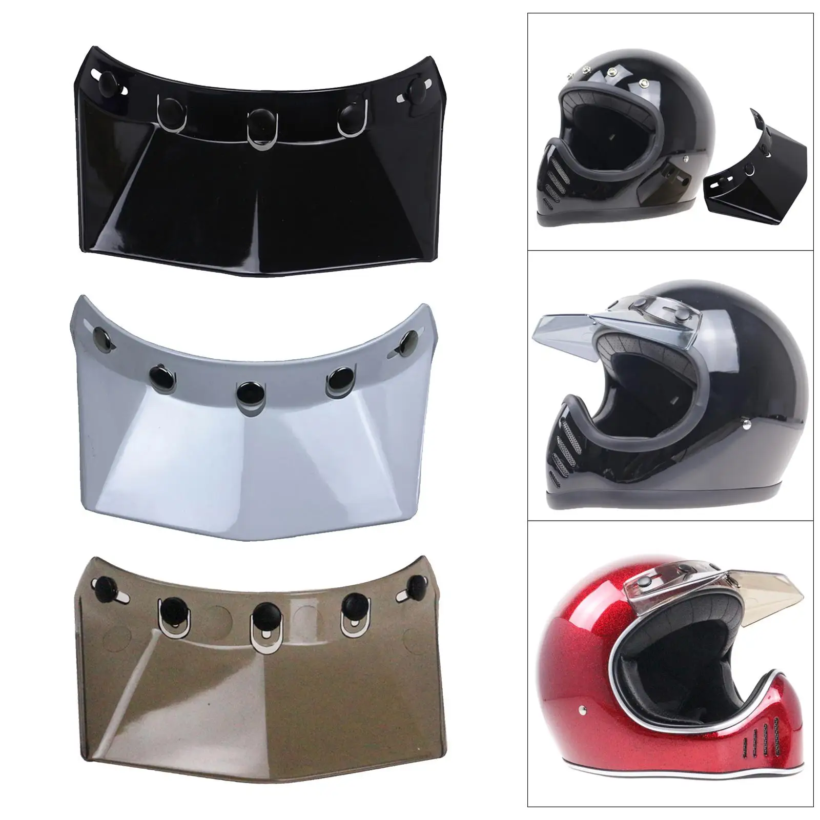 3-pack Snap Visor Peak Replace for Motorcycle  Decoration