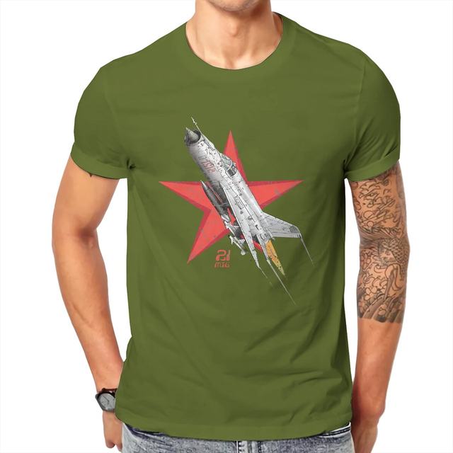 CCCP Russia Mig 21 Fighter Soviet Interceptor Men T-Shirt Short Sleeve  Casual 100% Cotton Shirts - AliExpress