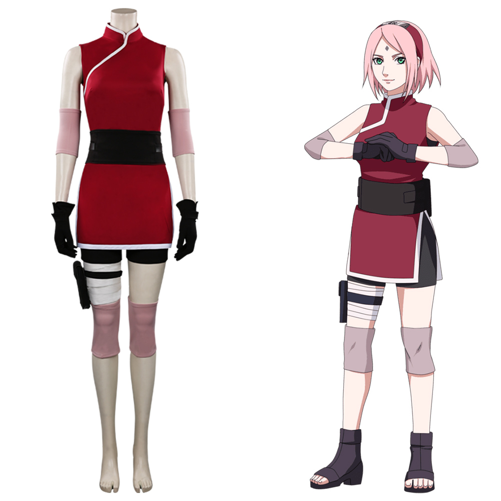 Костюмы для косплея аниме Haruno Sakura, костюмы на Хэллоуин для женщин,  костюмы, искусственный парик, Униформа, полный комплект | AliExpress