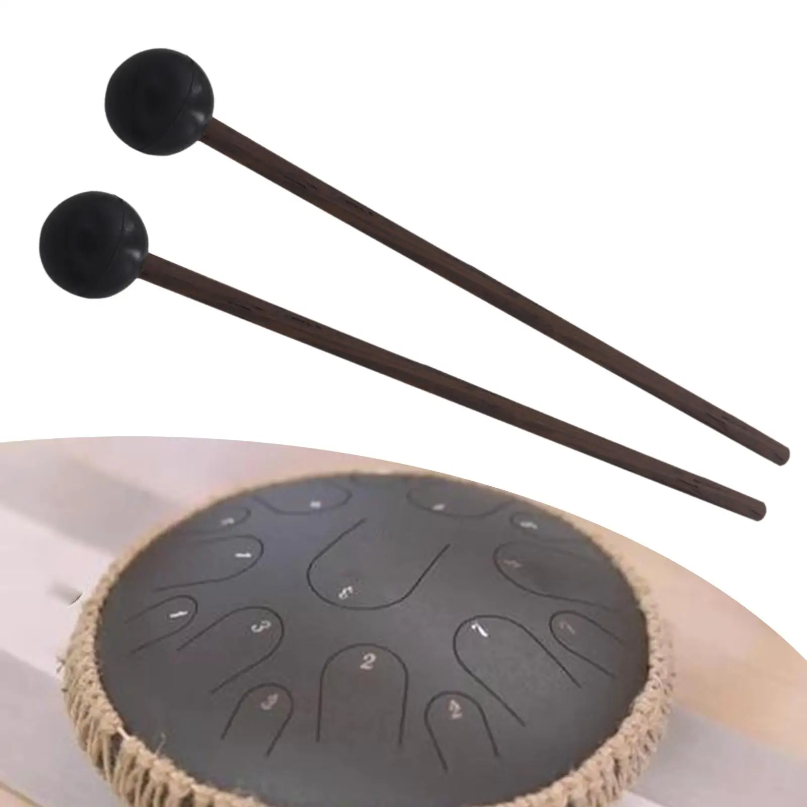 2 Pieces Wooden Drum Mallets ,Drum Accessories , Xylophone Mallet Glockenspiel Sticks for Kids ,Beginners ,Adults