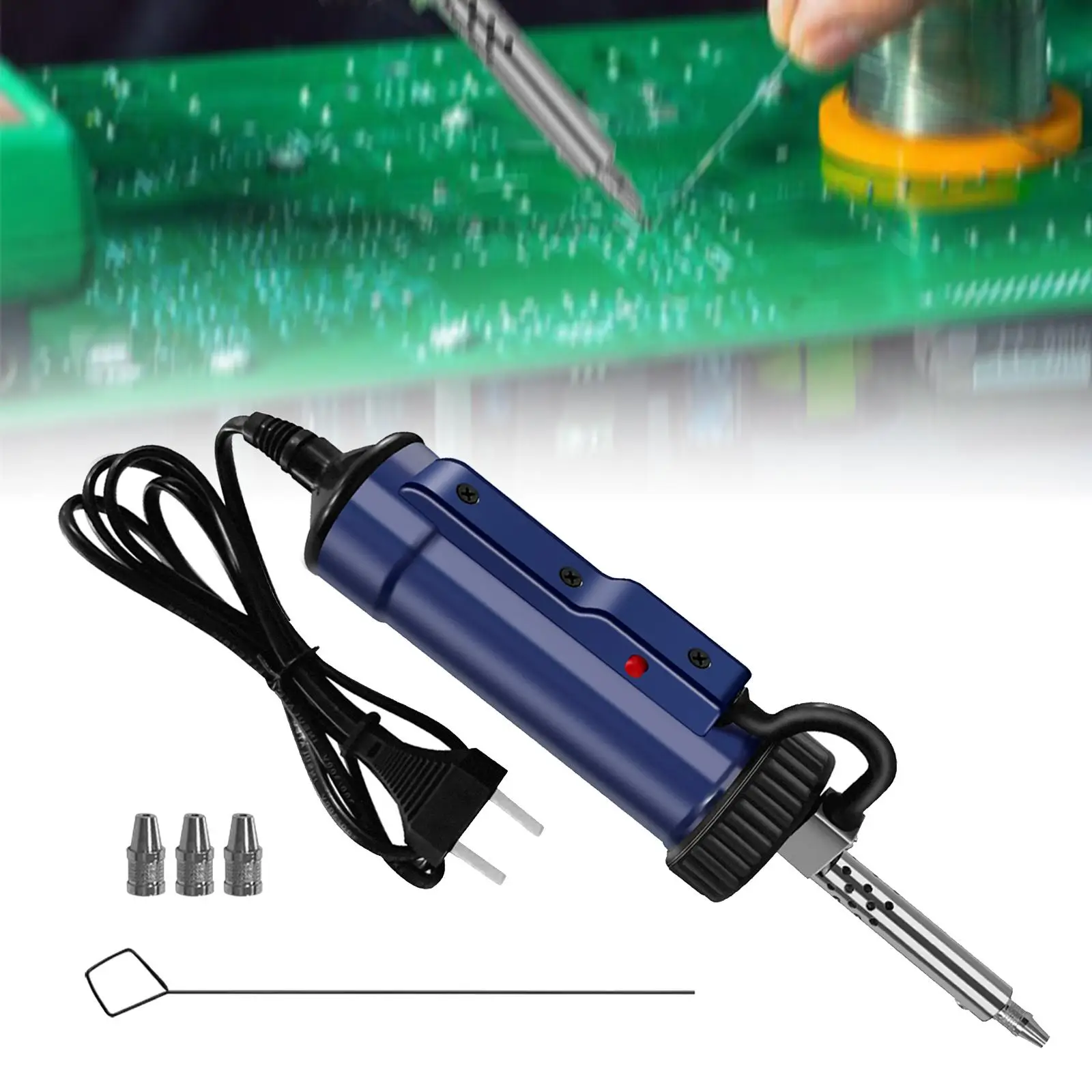 Electric Desoldering Pump US Adapter DIY with 3 Suction Tips Solder suckers for Circuit Board Industry Jewelry Appliance Repair