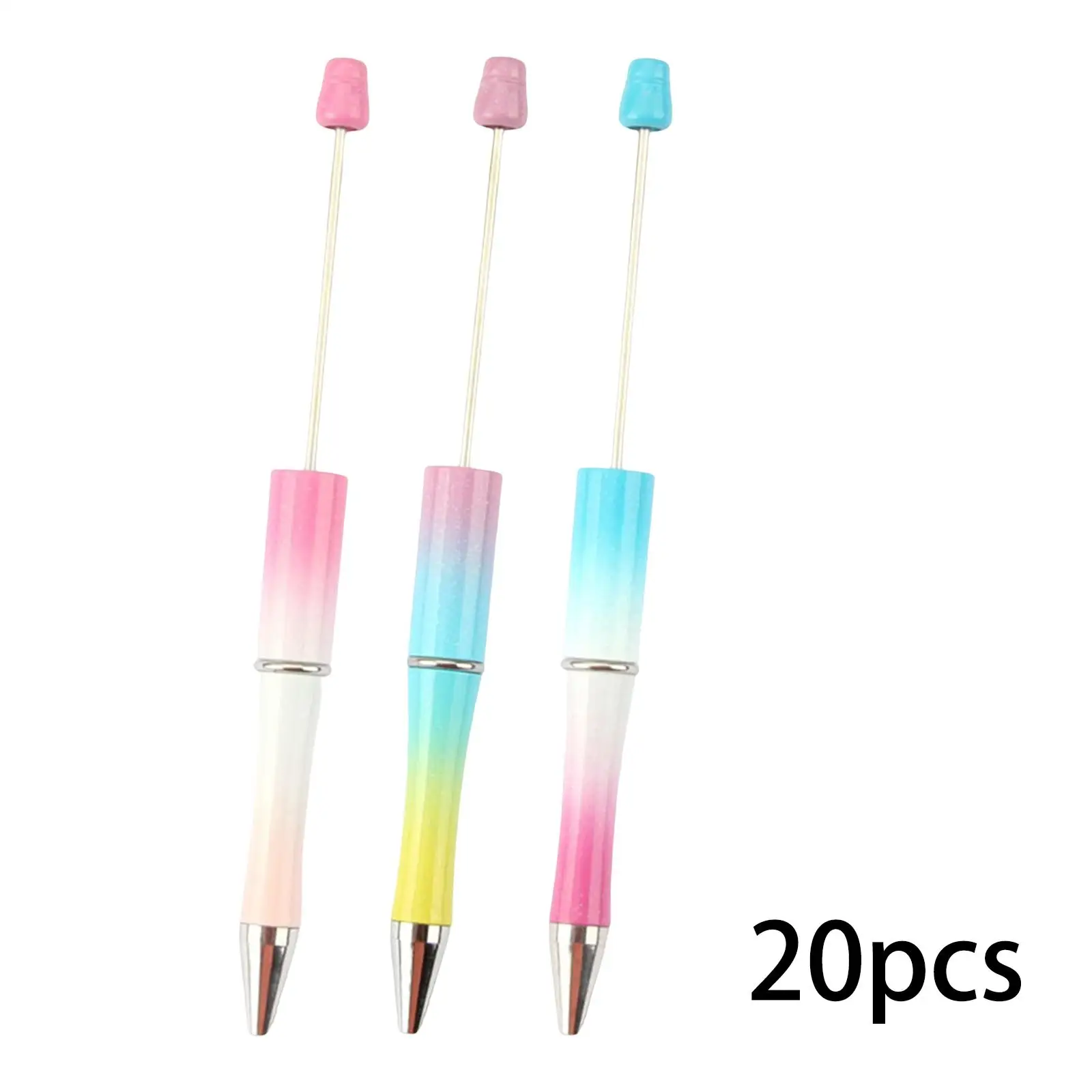 20x Beadable Pens Kit DIY Ball Pen Ballpoint Pen for School Drawing Students Gifts
