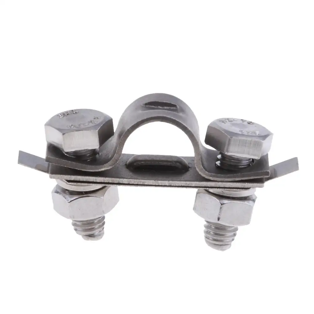 8x Stainless Steel Throttle Control Rope Cable Connector Clamp for Marine Boat  25mm Diameter Steel Wire - Silver
