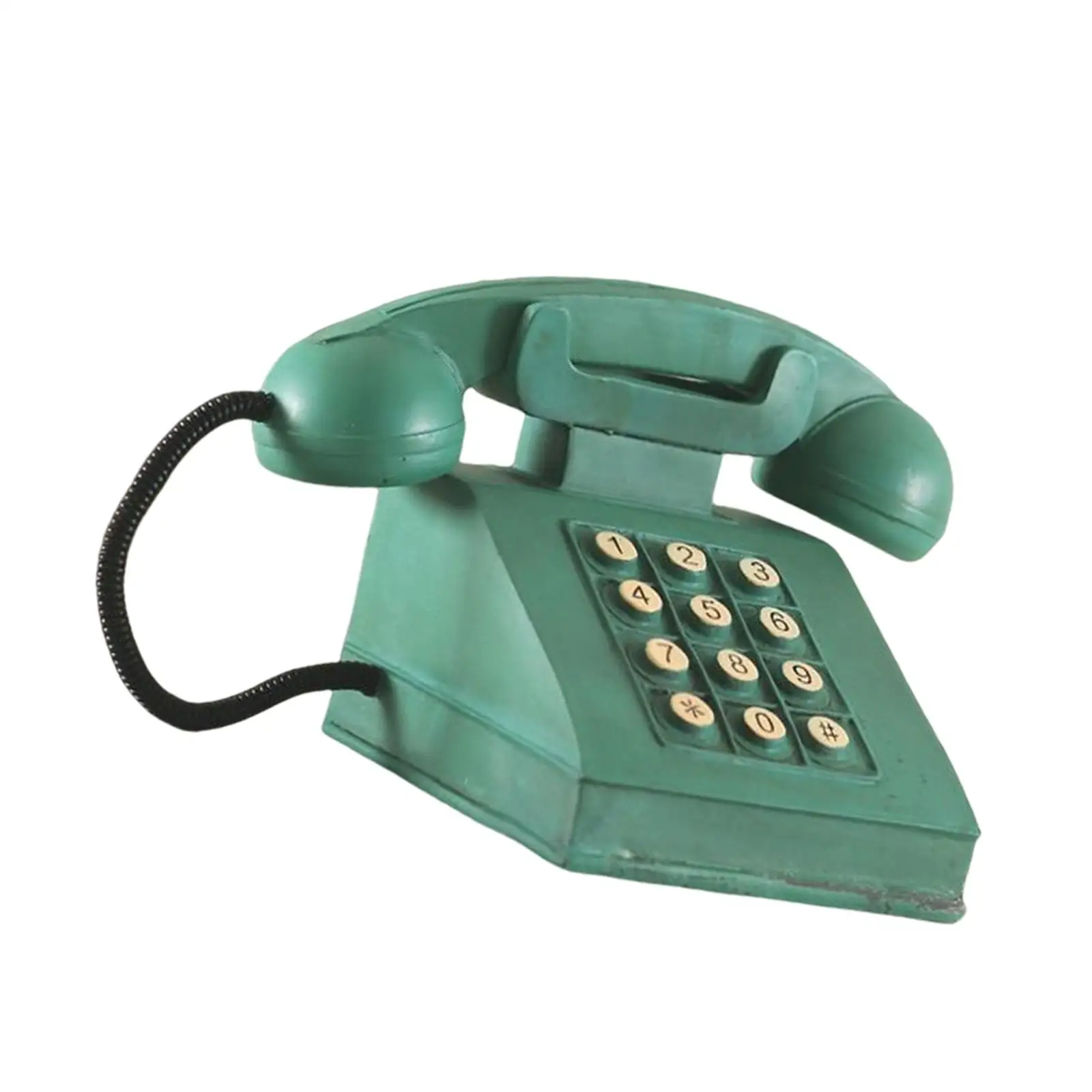 Retro Style American Telephone Model Statue Resin Craft for Office