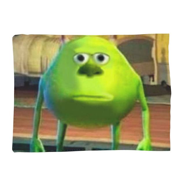 Mike Wazawski Meme Sully Blanket For Sofa Bed Travel Cat Smiling Meme Mike  Meme Monsters - AliExpress