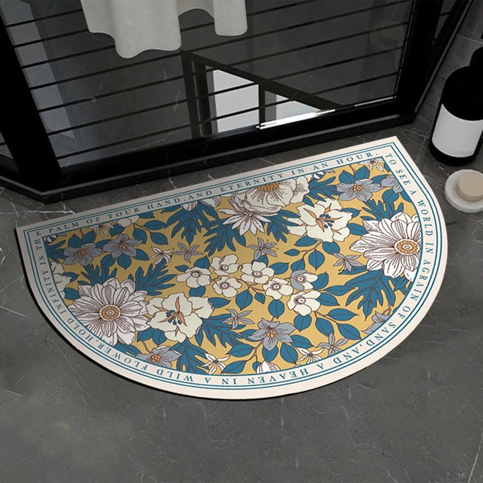 Baroque Print Bath Mat Doormat Non Slip Shower Mat for Shower Room Door Household