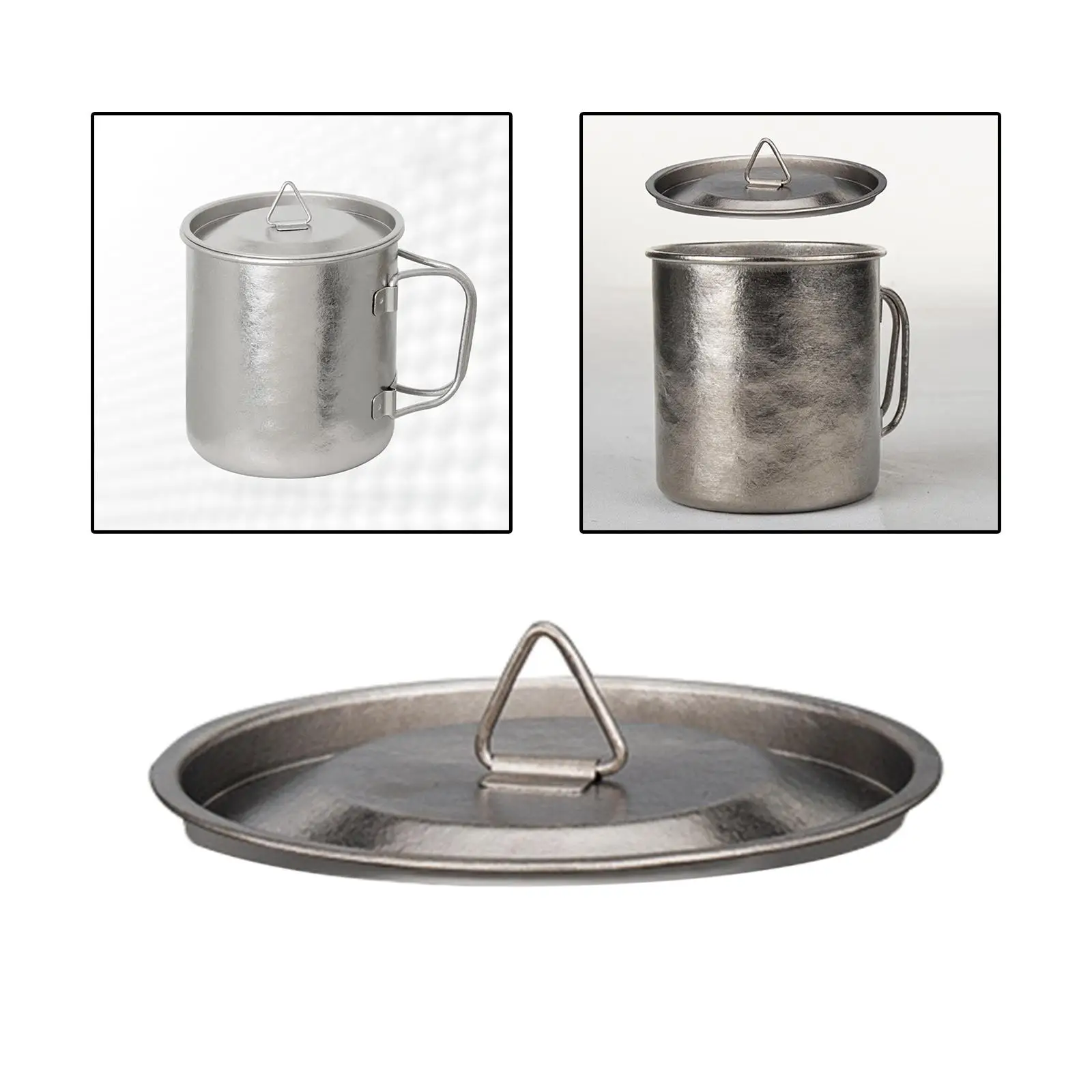 Coffee Mug Lid Camping Pot Lid Tableware Titanium Cup Lid for Backpacking Indoor Outdoor