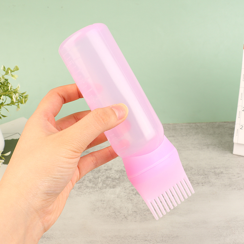 Description Picture 5 of item1Pc 120ml Plastic Hair Oil Applicator Bottle Hairdressing Shampoo Bottle Hair Dye Refillable Bottle Hair Coloring Styling Tools