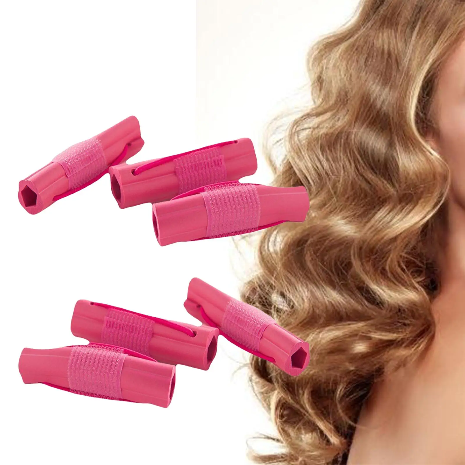 6 Count Silicon Sleep Hair Rollers Soft Practical Easy Application for Lazy People 