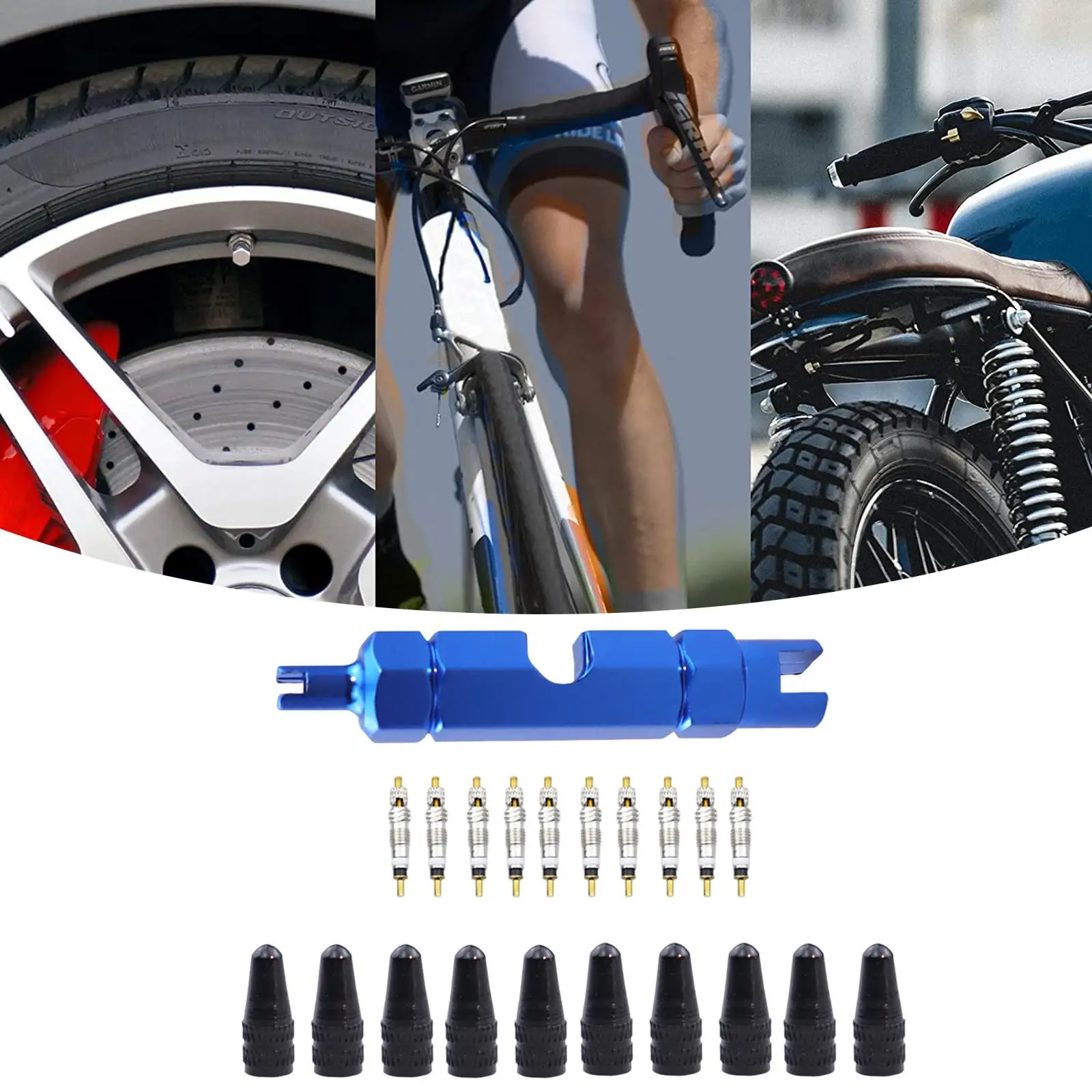 Tire Valve Stem Puller Tools Set Sturdy Practical Professional for Car, Bicycle, RV, ATV Tire Repair Tool Valve Core Wrench