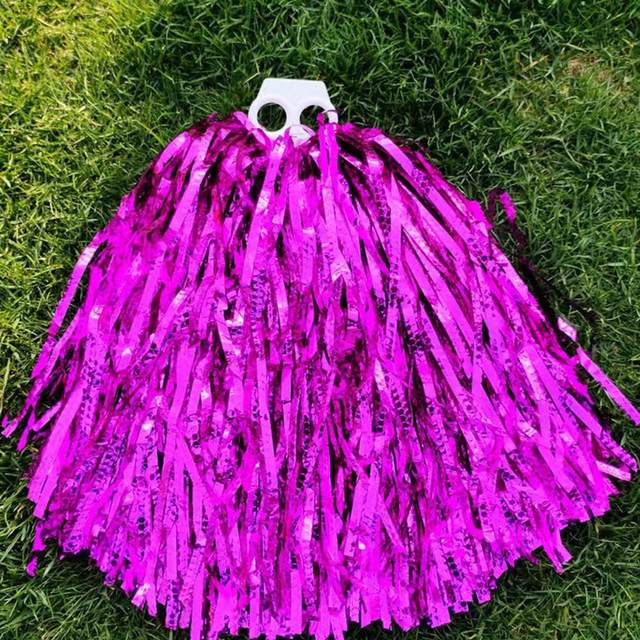 Dance Pompoms Straight Shank Type Fluffy Refueling Bright Color Double Pass  Cheerleader Hand Flower Ball Decoration For Soccer - AliExpress