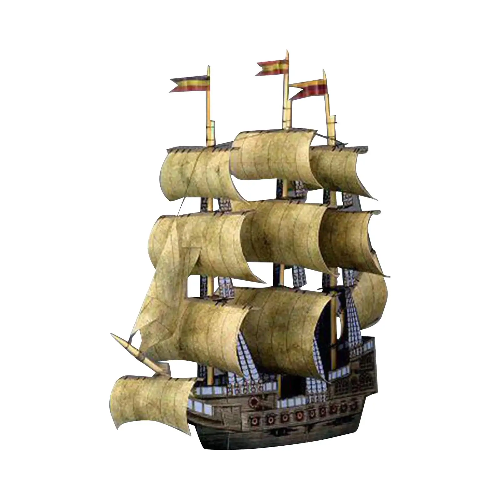 1/250 DIY Assemble Toy Papercraft Vintage Style Sailing Ship Model Kits for Boys Kids Adults Children Home Decoration