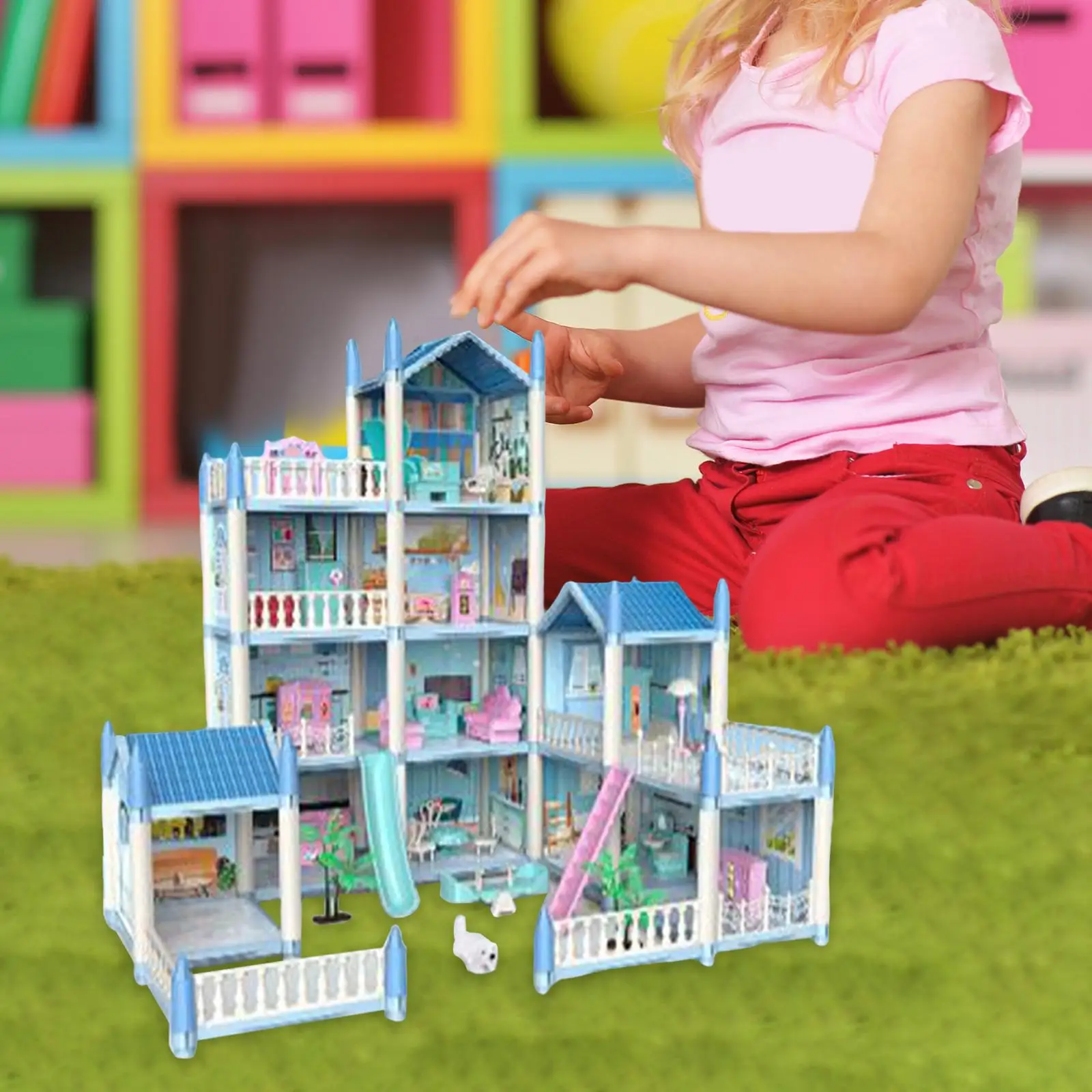 Doll House DIY Pretend Play Building Playset Toys for Kids Toddlers