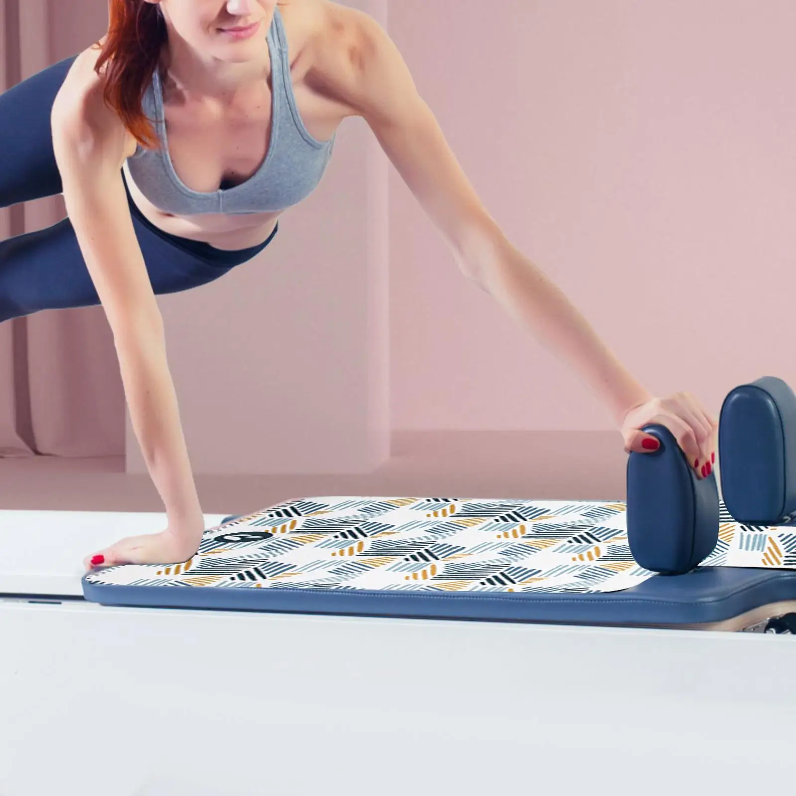 Pilates Reformer Mat, Meditation Pad Small Yoga Mat Pilates Reformer Cover for Workout Cover Towel Home Gym Machine Equipment