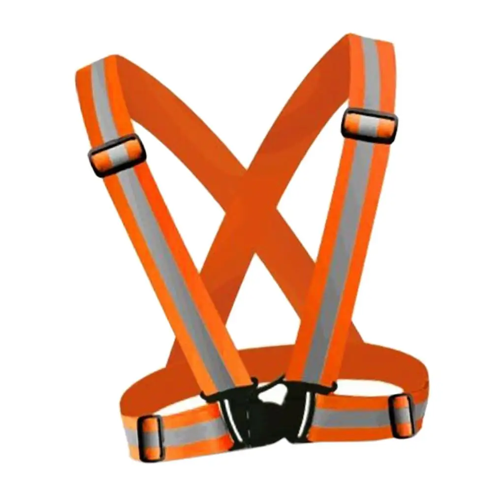Visibility Safety Vest Adjustable Belt, Reflective Strips, 6 Colors