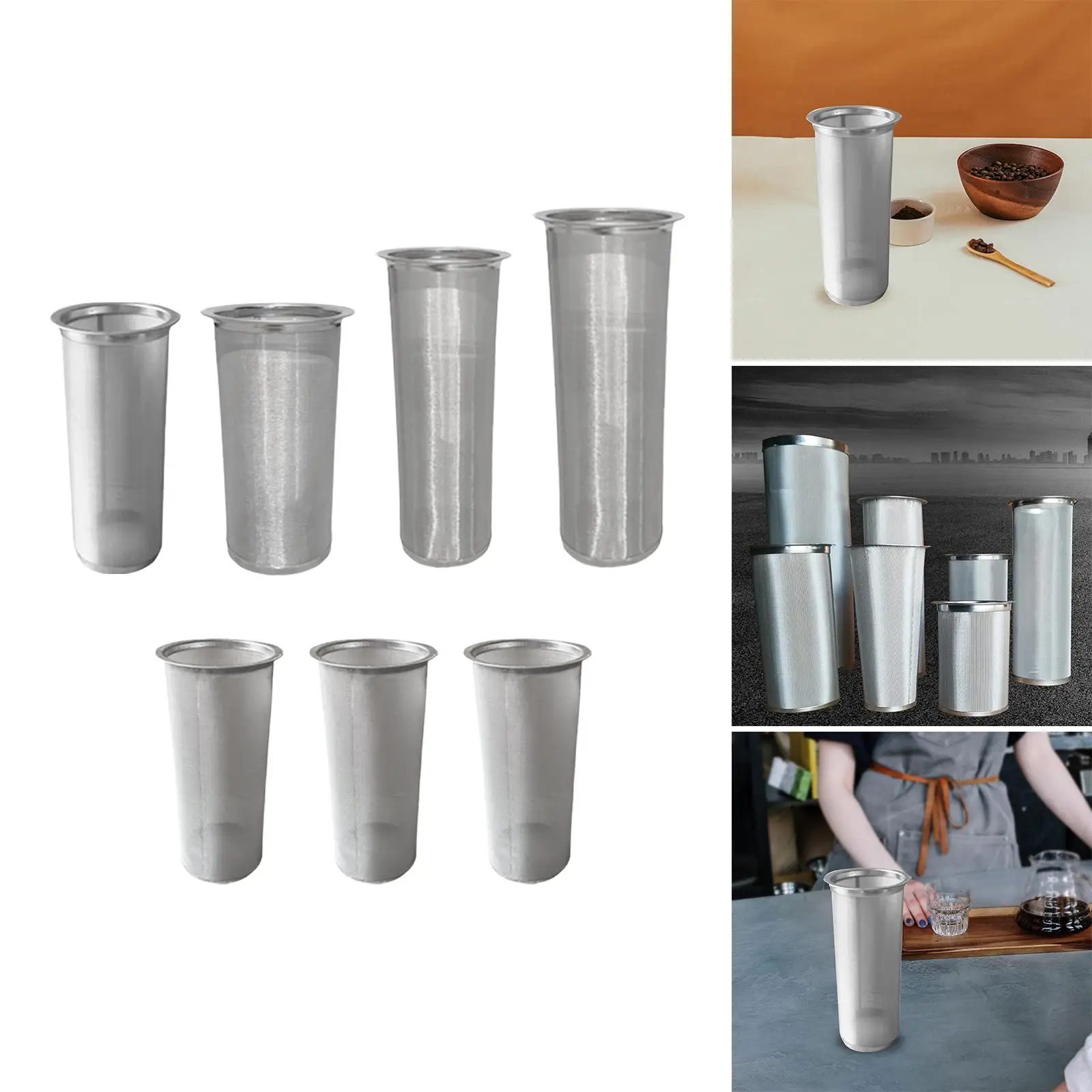 Stainless Steel Mesh Filter Smooth Surface Coffee Strainer Easy to Clean Cold Brew Filter for Iced Tea Lemonade Portable