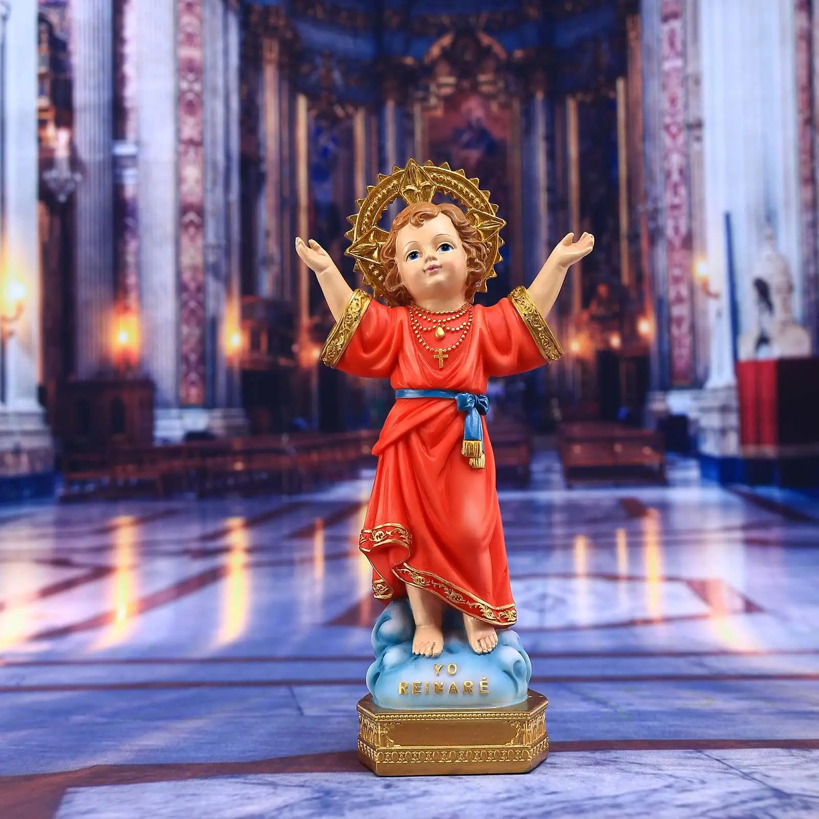 Resin Statue, Sculpture Religious Decor Church Ornament for Desktop Church Home Housewarming Gifts