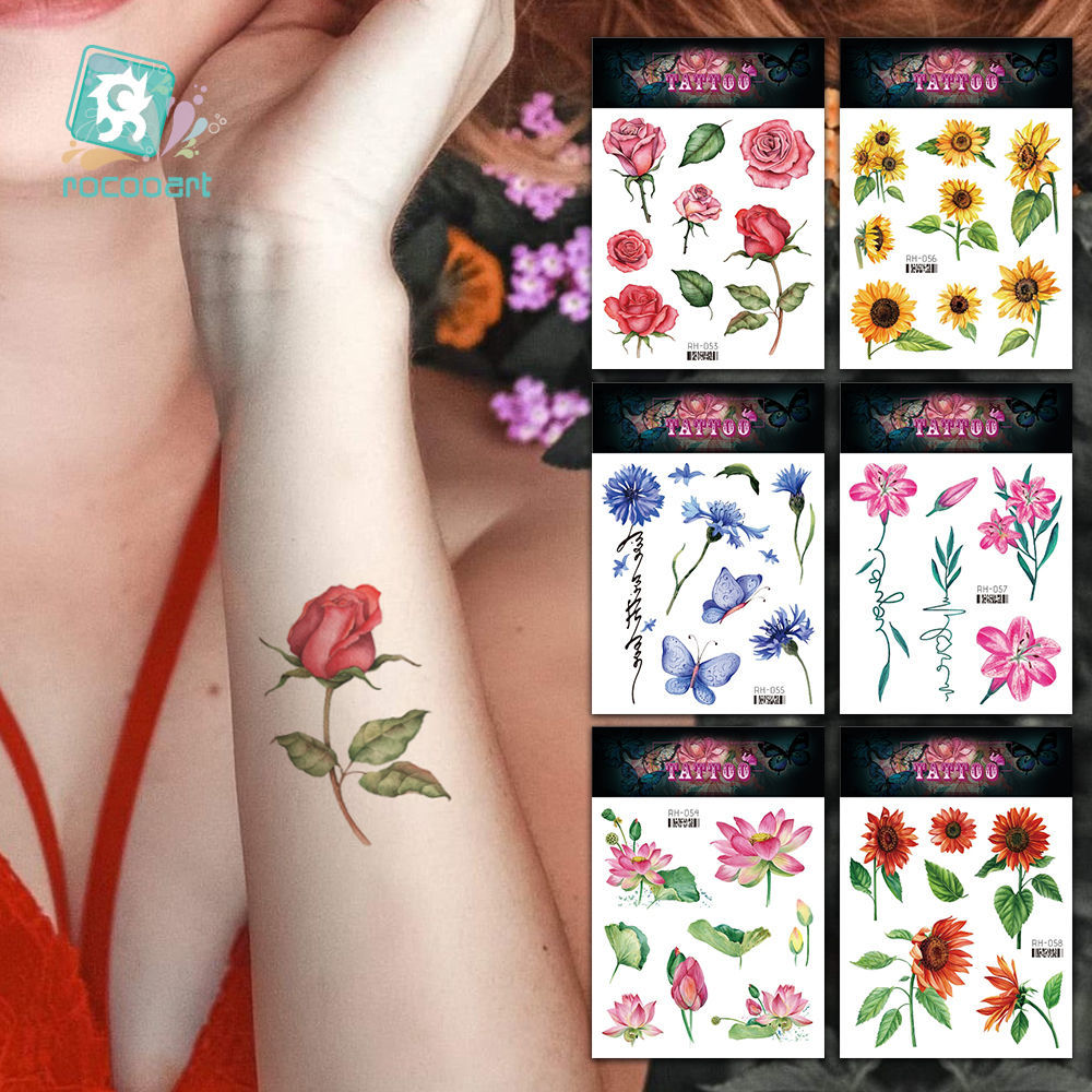 Best of 3D Flower Tattoo Stickers For Women Body Art Waterproof Temporary Tattoos Daisy Rose Watercolor Tattoo Arm Wrist Sexy Fake Tatoo Reviews & Tips