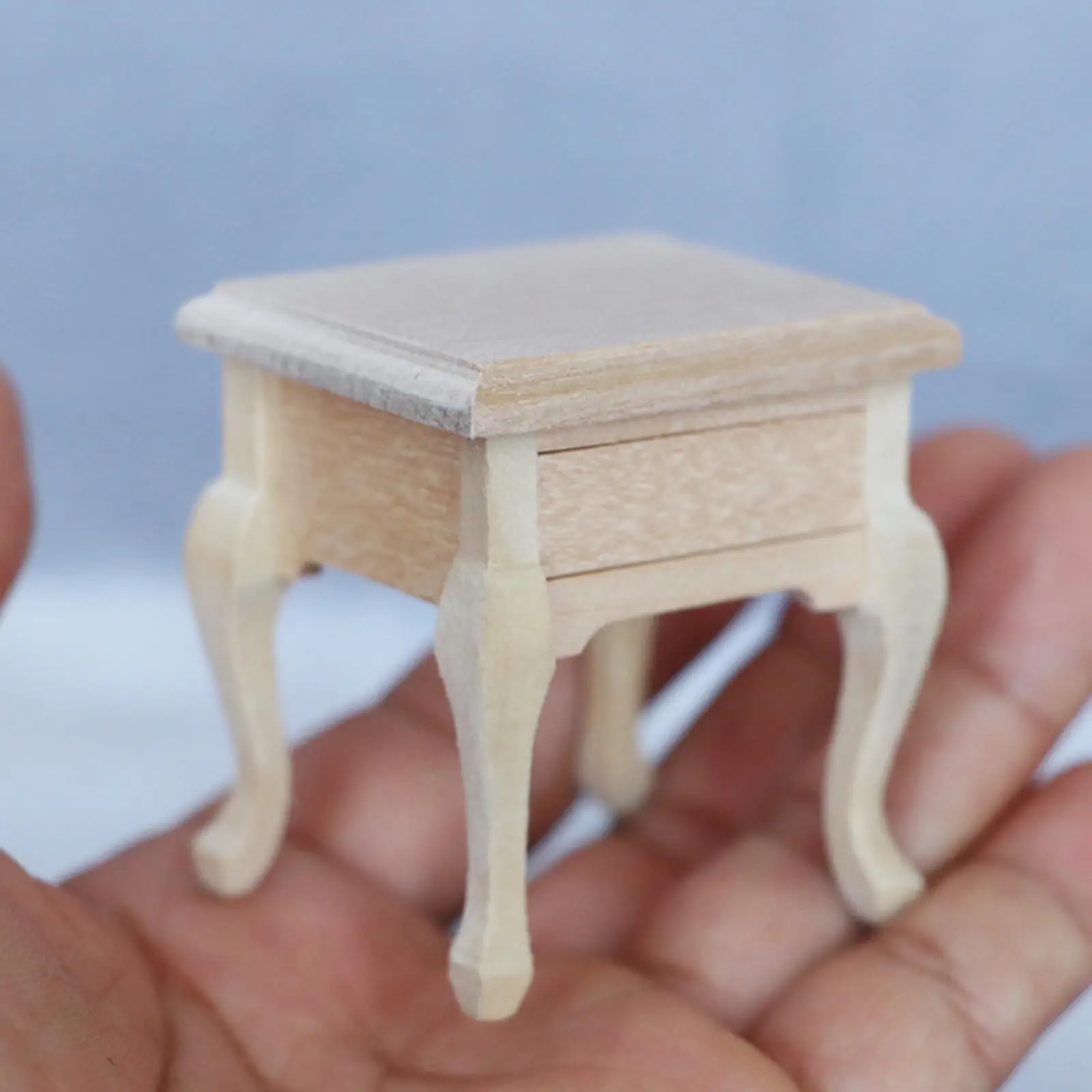1/12 Dollhouse Wood NightStand DIY Photography Props Pretend Play Toy for Girls Children