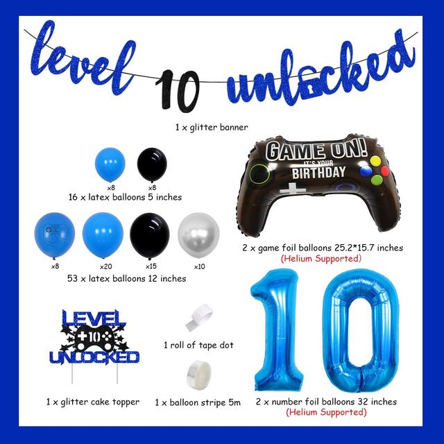 1 Set Level Up Gamepad Balloons Set Video Game Air Globos Boys Birthday  Party Game Theme Party Decorations Baby Shower Supplies - Ballons &  Accessories - AliExpress