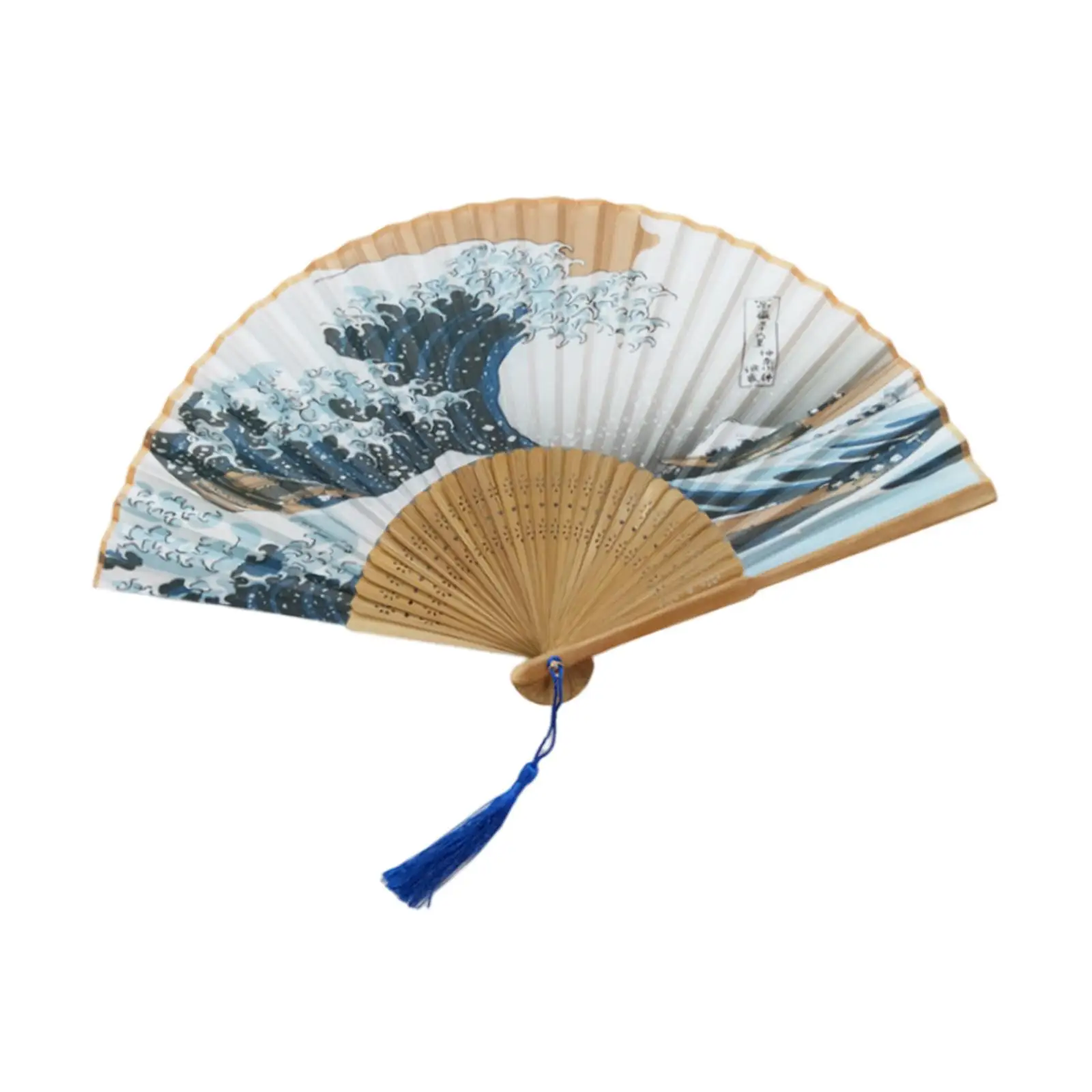 Japanese Fan Vintage Style Bamboo Silk Fan Durable Chinese Style Handheld Fan for Decoration Dance Birthday Wedding Supplies
