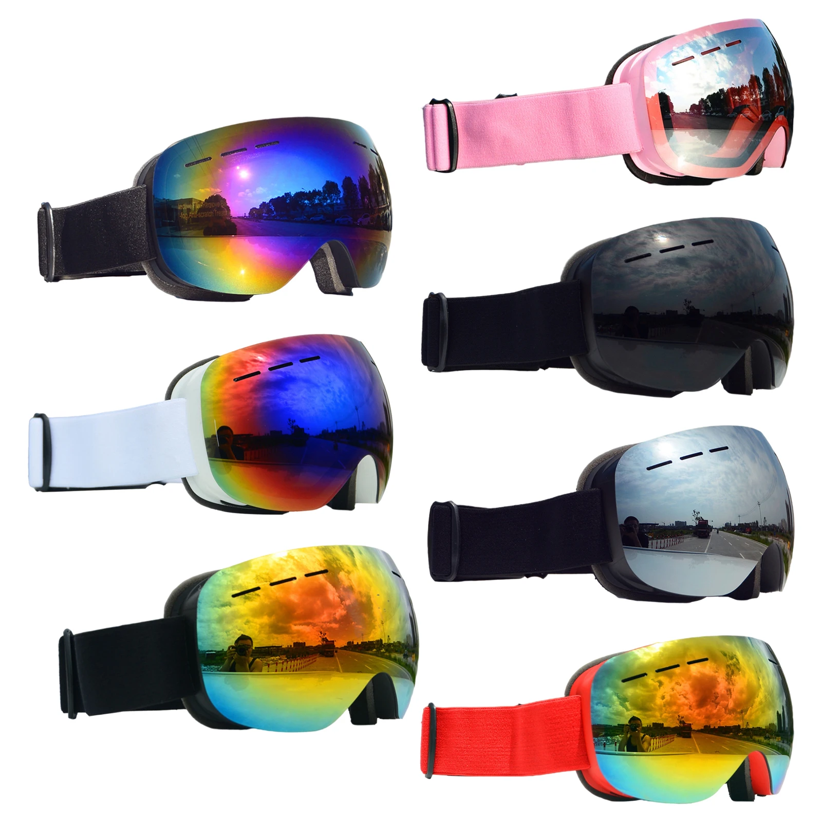 Magnetic Ski Goggles Dustproof Frameless Protection Glasses for Skiing