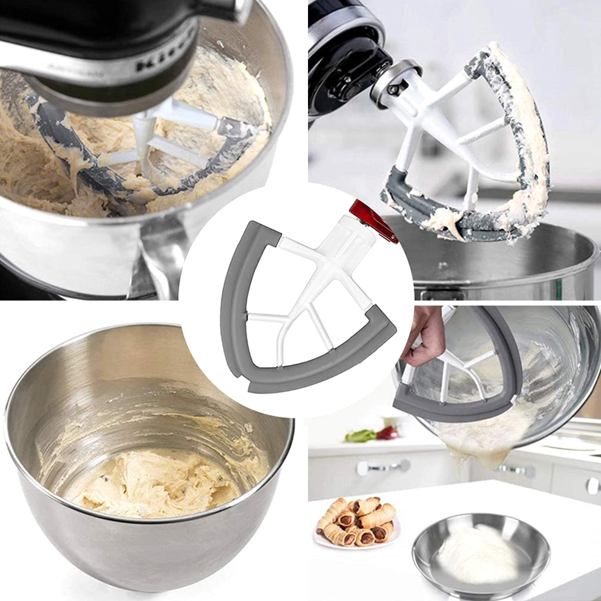 Flat Paddle Beater Attachments for KitchenAid Mixer 4.5/5 QT Bowl Tilt-Head  Stand Mixer Paddle Bowl Scraper Kitchen Accessory - AliExpress