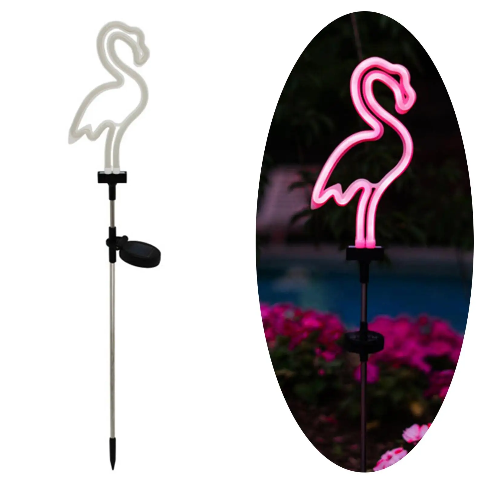 Automatic Solar Power Light Flamingo Decoration Waterproof Energy Saving LED Stake Lights Landscape Light for Patio Outdoor Lawn