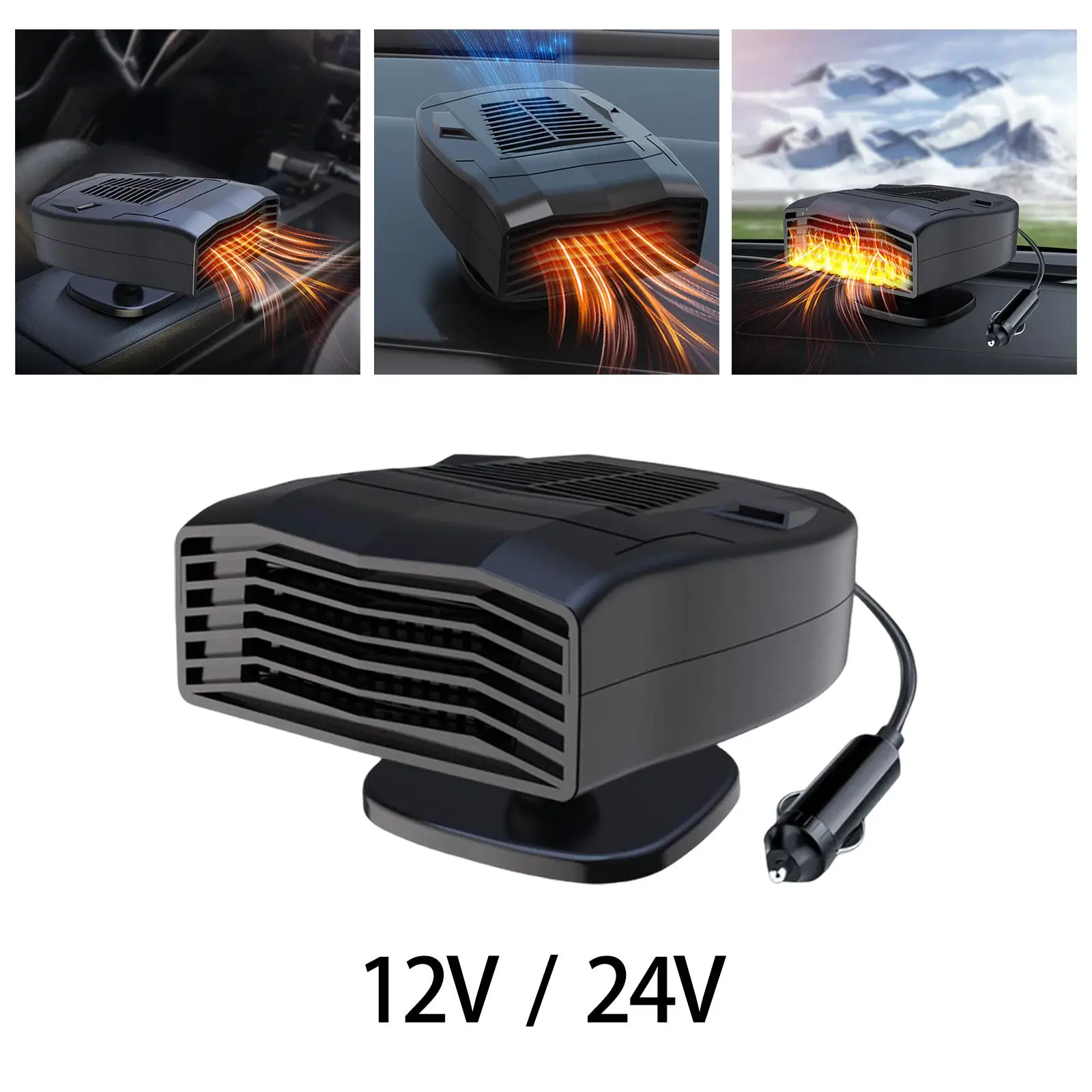 Car Heater 360 Degree Rotating Windshield Defrosting for Automobile Bus