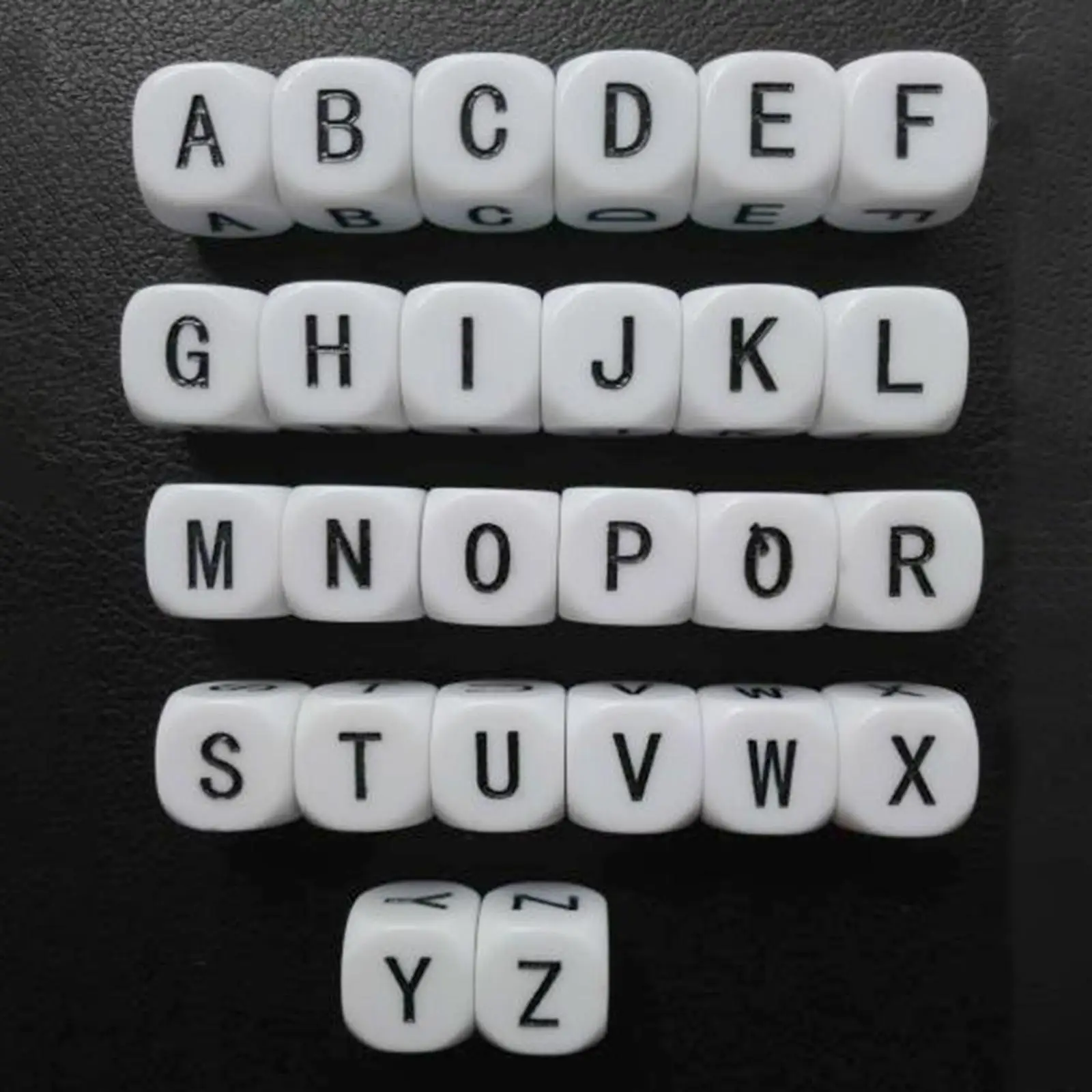 26Pcs Acrylic Letter Dice  Dice Set Six Sided for 