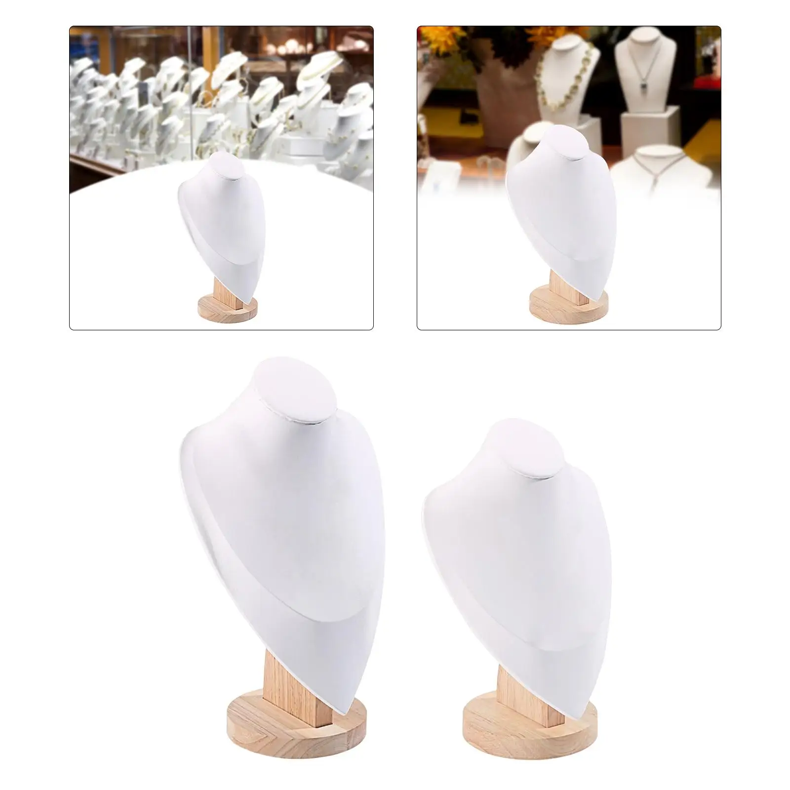 Mannequin Bust Display Stand with Base Wood Storage Hanger Organizer for Jewelry Show Photography Earring Showroom Business
