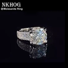 Real 2 Carat 8mm Moissanite Wedding Ring For Women 925 Sterling Silver Band D Color VVS Diamond Engagement Fine Jewelry With Gra