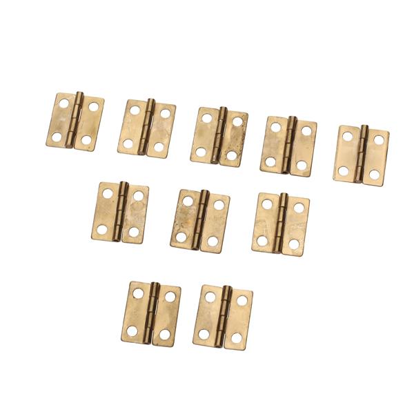 10x Antique Brass Mini Hinges Small Butterfly Butt Hinges for Wooden Jewelry Boxes Chests Furniture