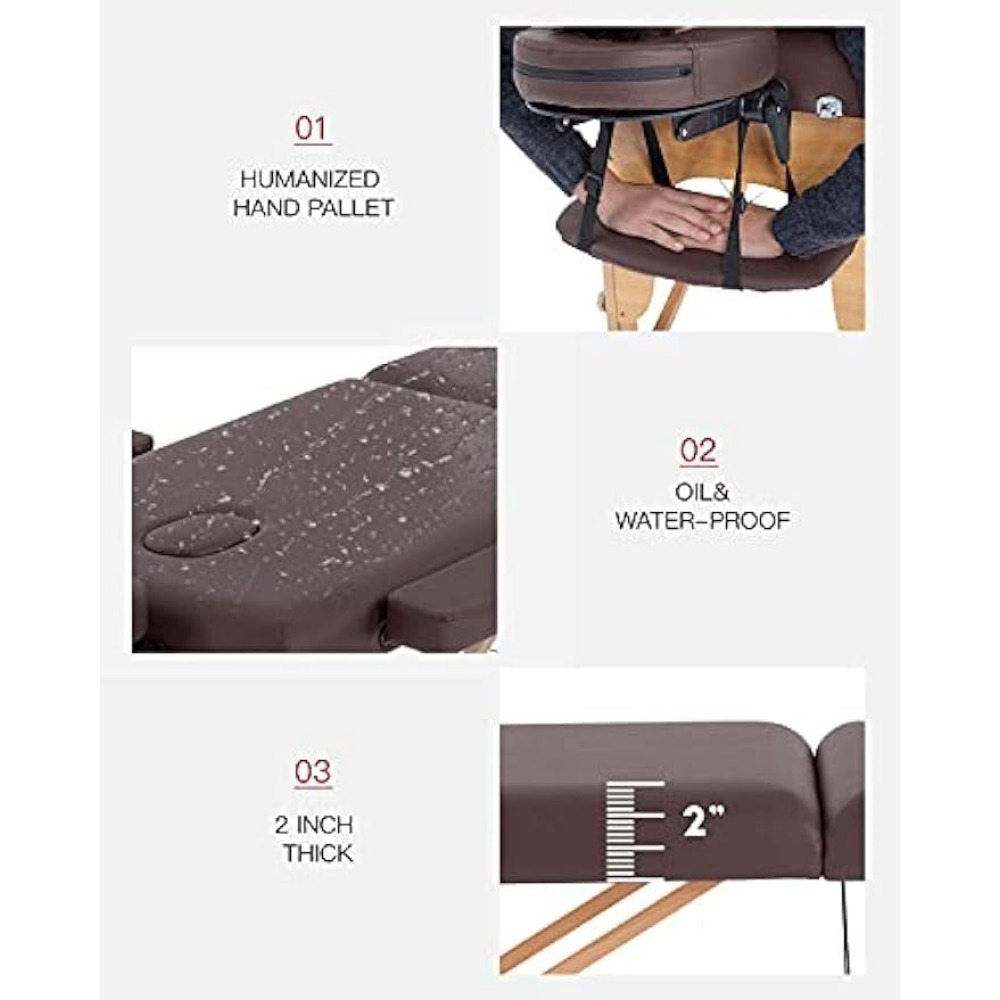 Description Picture 6 of itemMassage Table Lash Bed Massage Bed Heigh Adjustable 2 Folding 73 Inch Portable W/Carry Case Table Face Cradle Bed Salon Bed