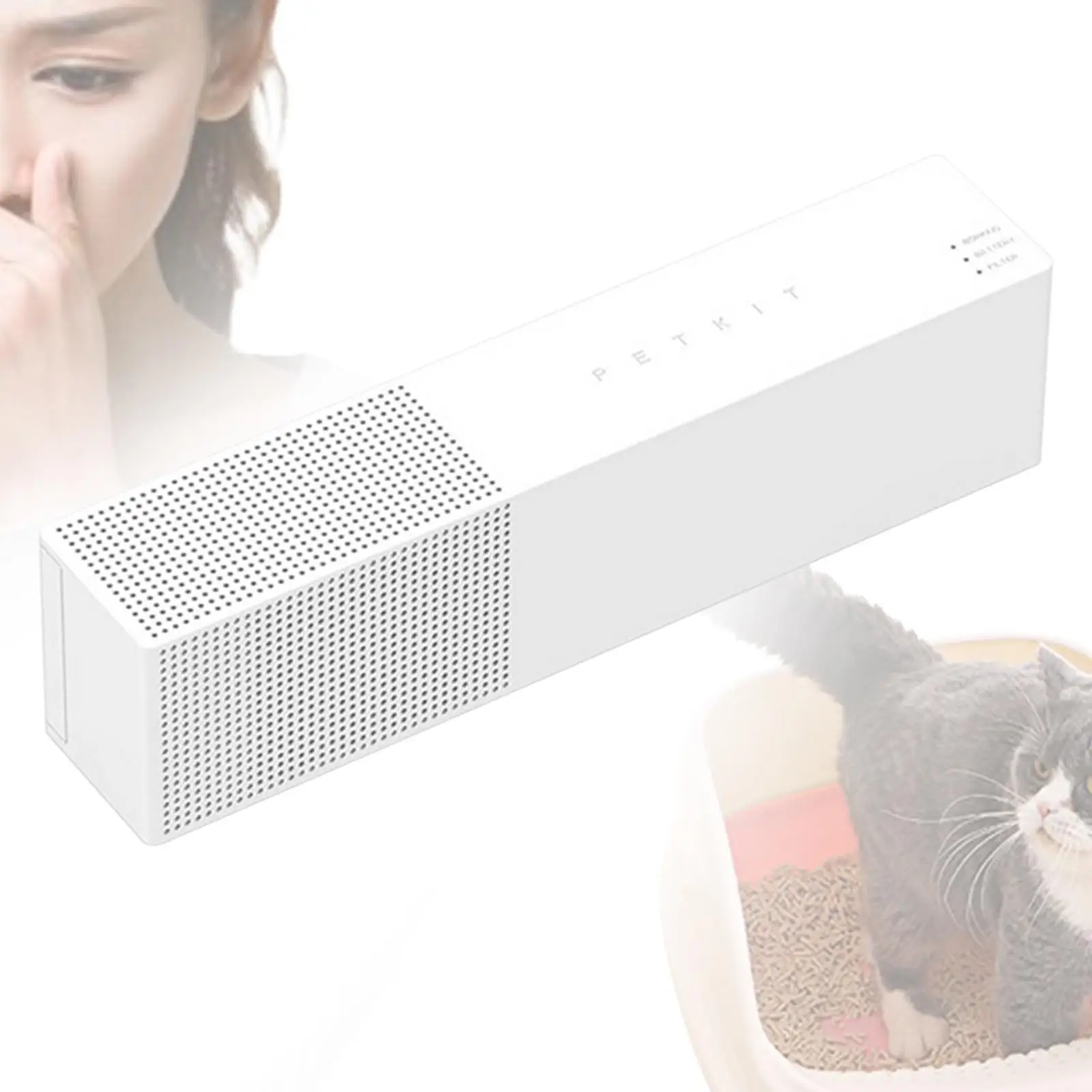 Cat Litter Odor Remover Wall Mounted Smart Cat Litter Freshener Portable Low Noise Cat Litter Deodorizer for Small Area Home