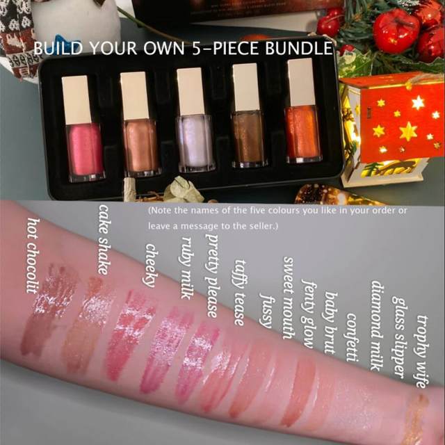 High-shine Lip Gloss Set, hidratante Lip Plumper, posição brilhante, Mini  Gloss Bomb Collection, edição limitada, feriado - AliExpress