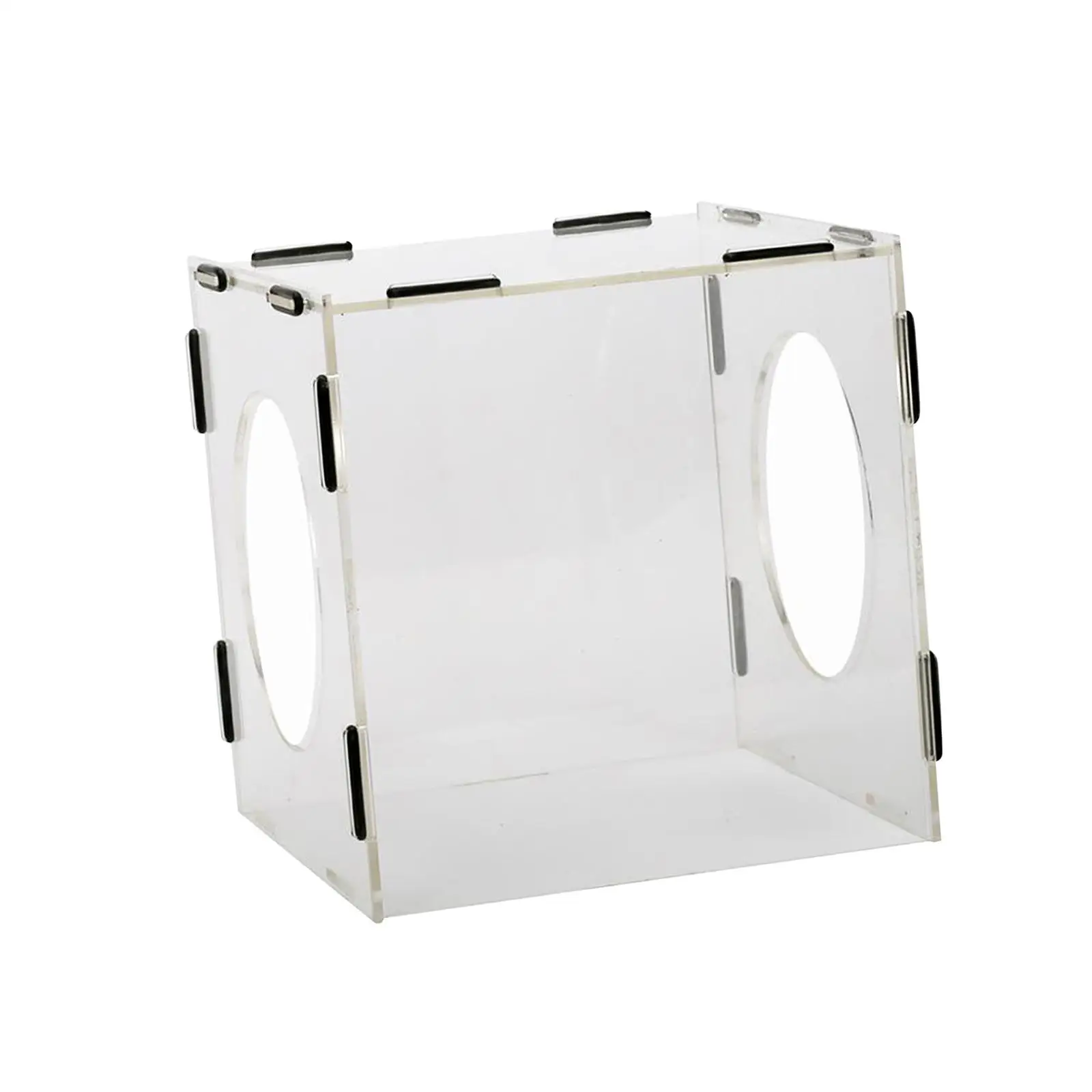 Enclosed Grinding Dust Box Cover Acrylic Clear with 2 Holes Portable Dustproof Dust Cage Dust Hood for Polishing Buffing