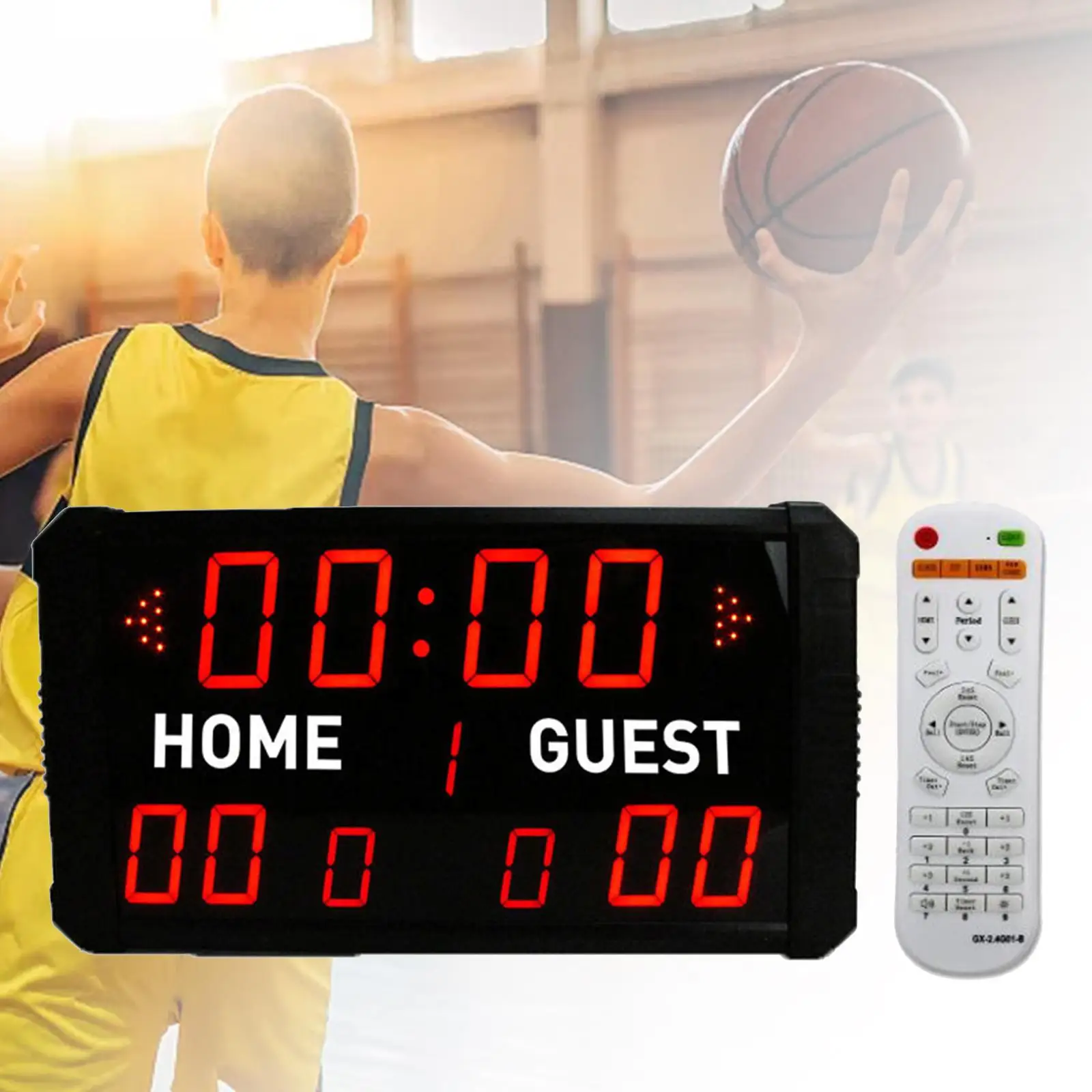 Basketball Electronic Scoreboard Indoor 110 V 18.7x10x2.2inch for Baseball Football Tennis