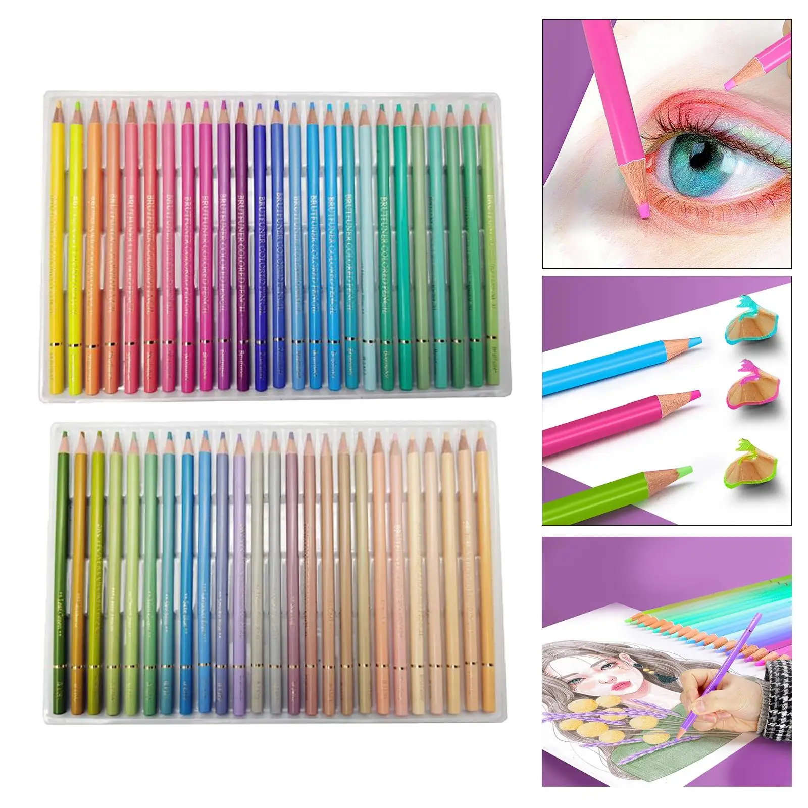 50 Colors Oil Colored Pencils Carry Anywhere Wood Art Supplies for Children Professionals School Art Coloring Blending Crafting