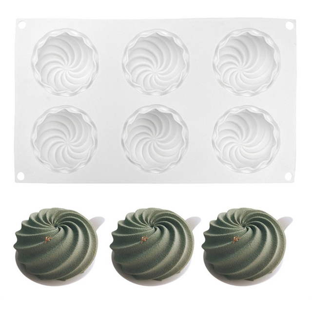 SHENHONG Mini Spiral Donuts Shaped Chocolate Mold Small Size