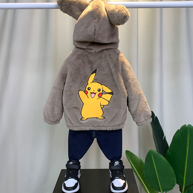 Anime Pokemon Pikachu inverno bambini piumino Outwear bambini giacca lunga  con cappuccio in cotone vestiti 120 100 110 per ragazzi cappotto bambino -  AliExpress